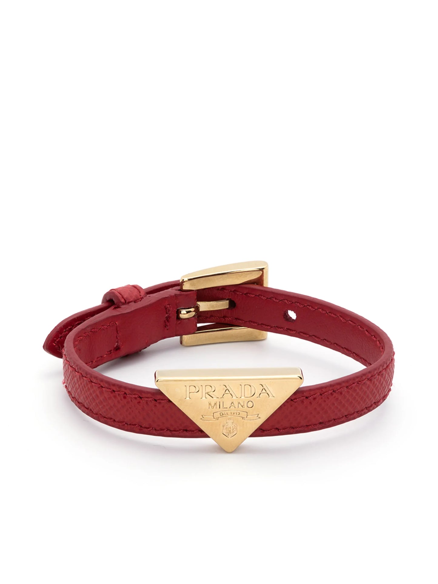 triangle-logo leather bracelet