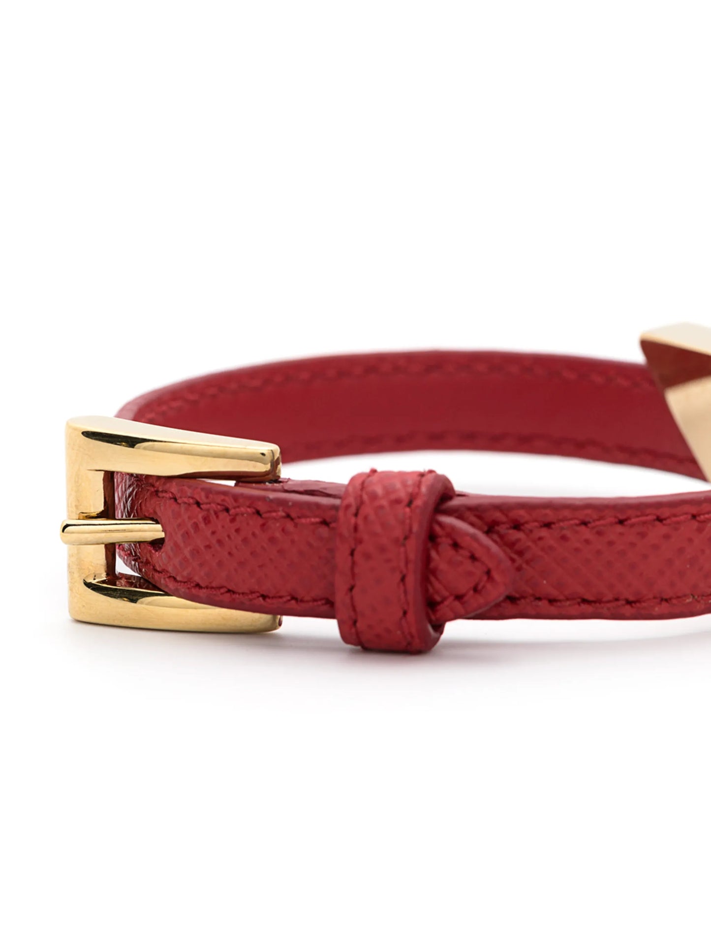 triangle-logo leather bracelet