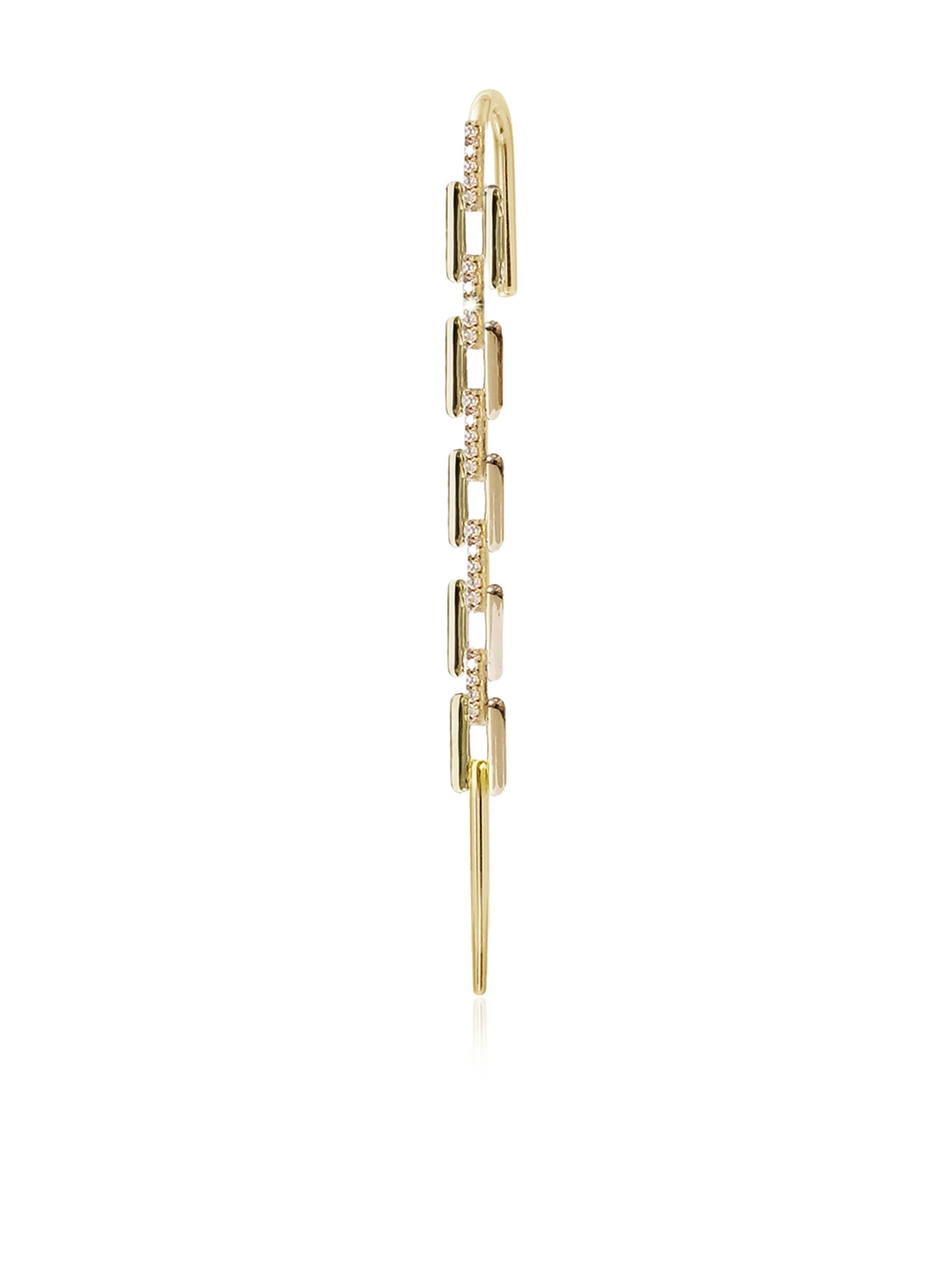 18kt yellow gold Pave Charlie ear pin