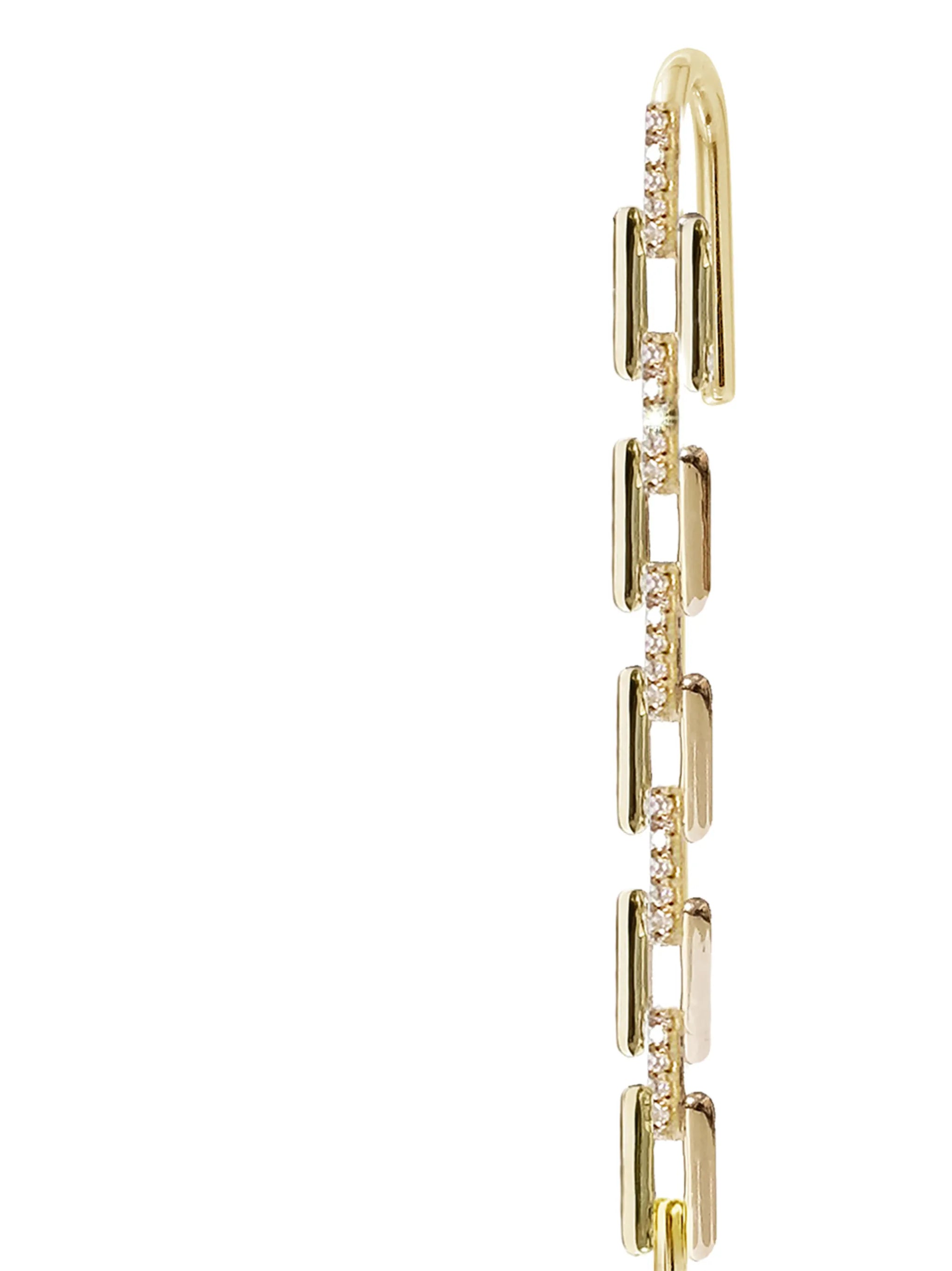 18kt yellow gold Pave Charlie ear pin