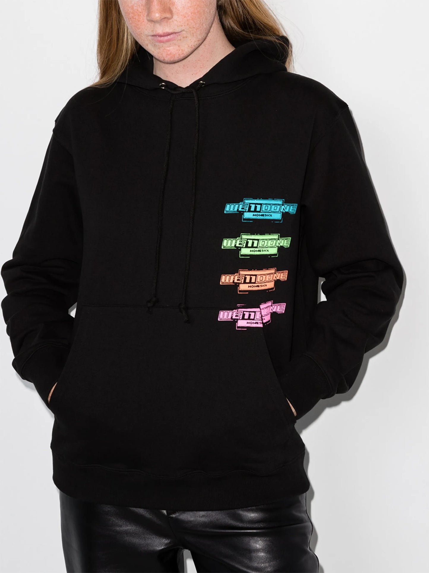 logo-print long-sleeved hoodie