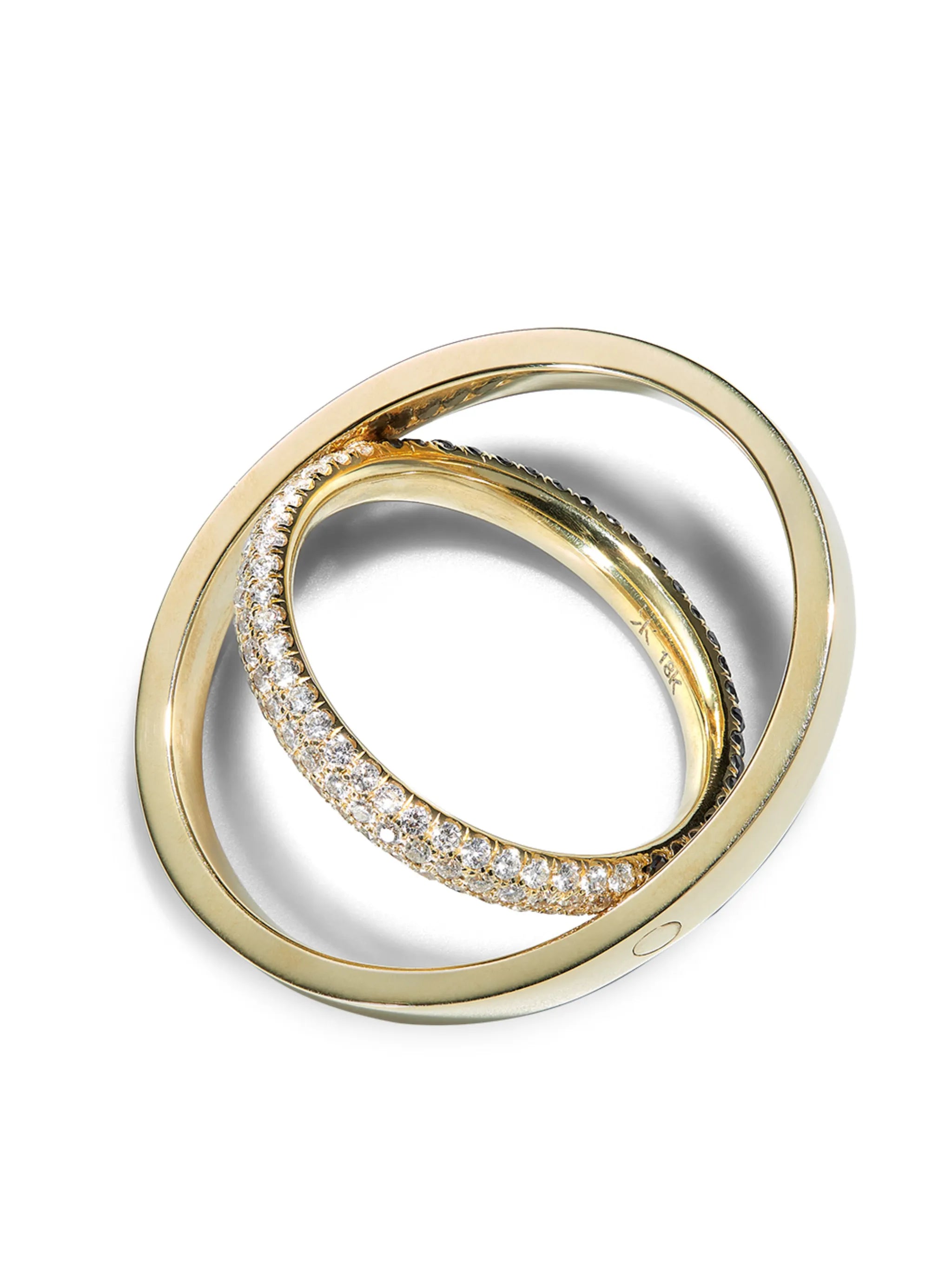 18K yellow gold diamond-pavé ring