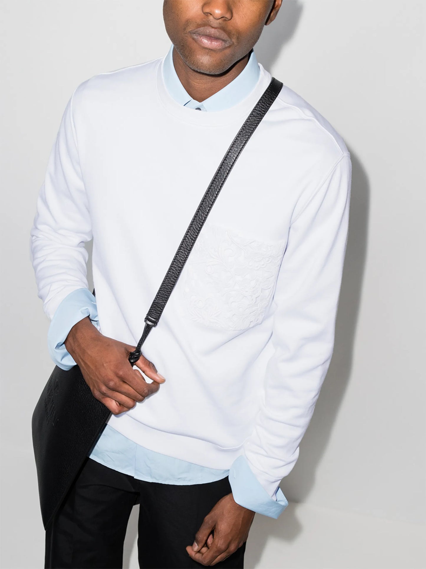 lace pocket sweatshirt