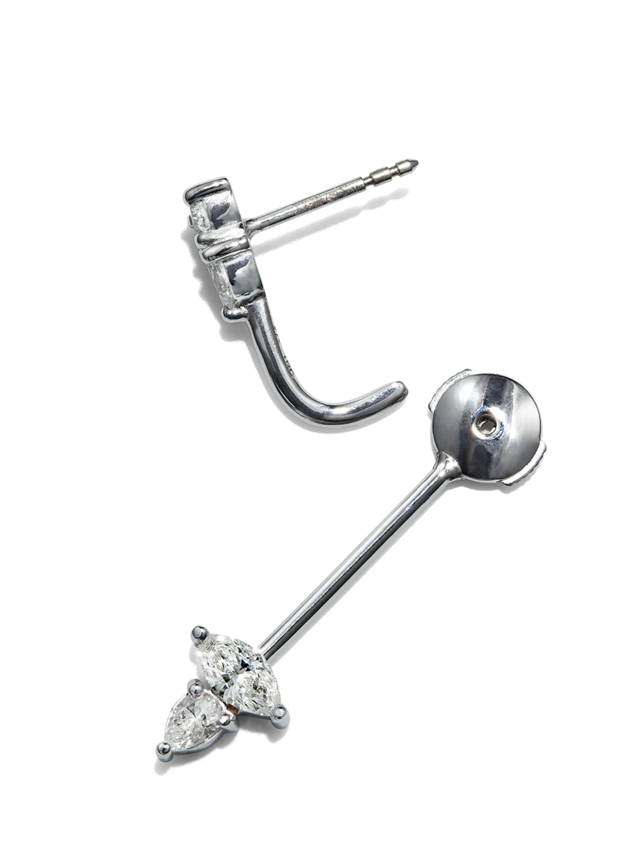 18kt white gold Allora petite ear pin