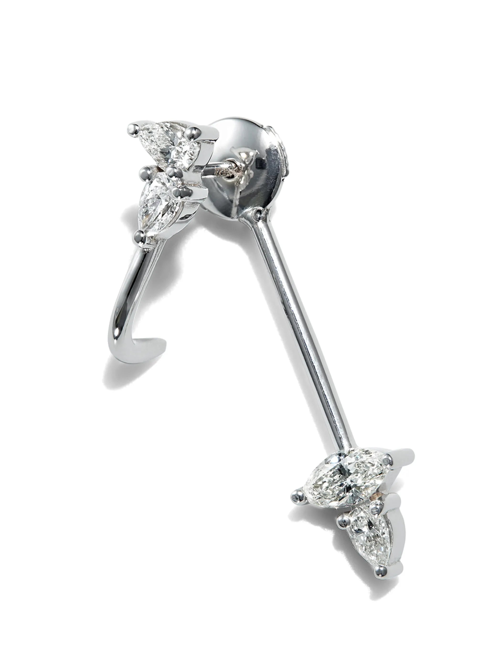 18kt white gold Allora petite ear pin