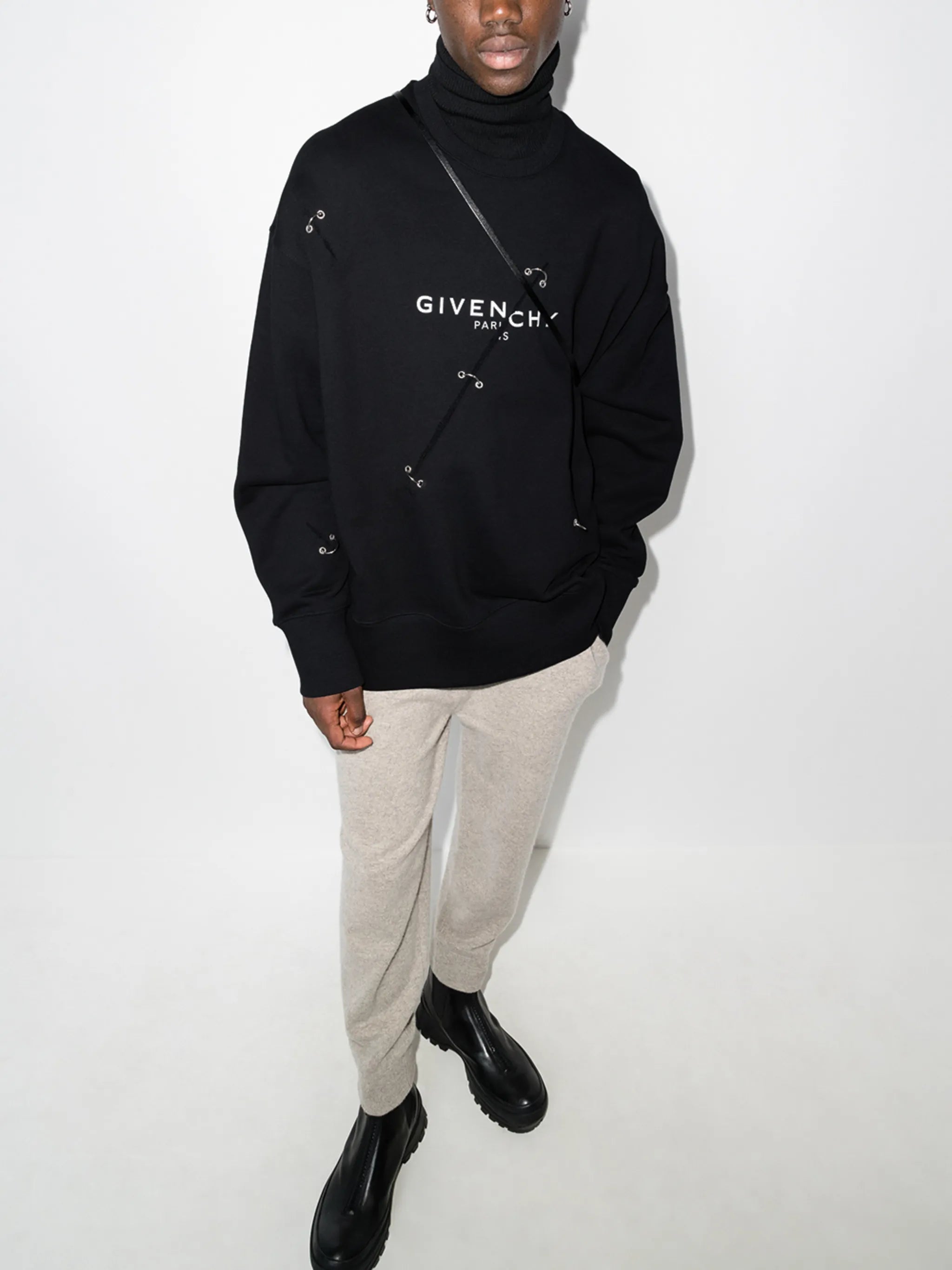 logo-print eyelet-detailing sweatshirt