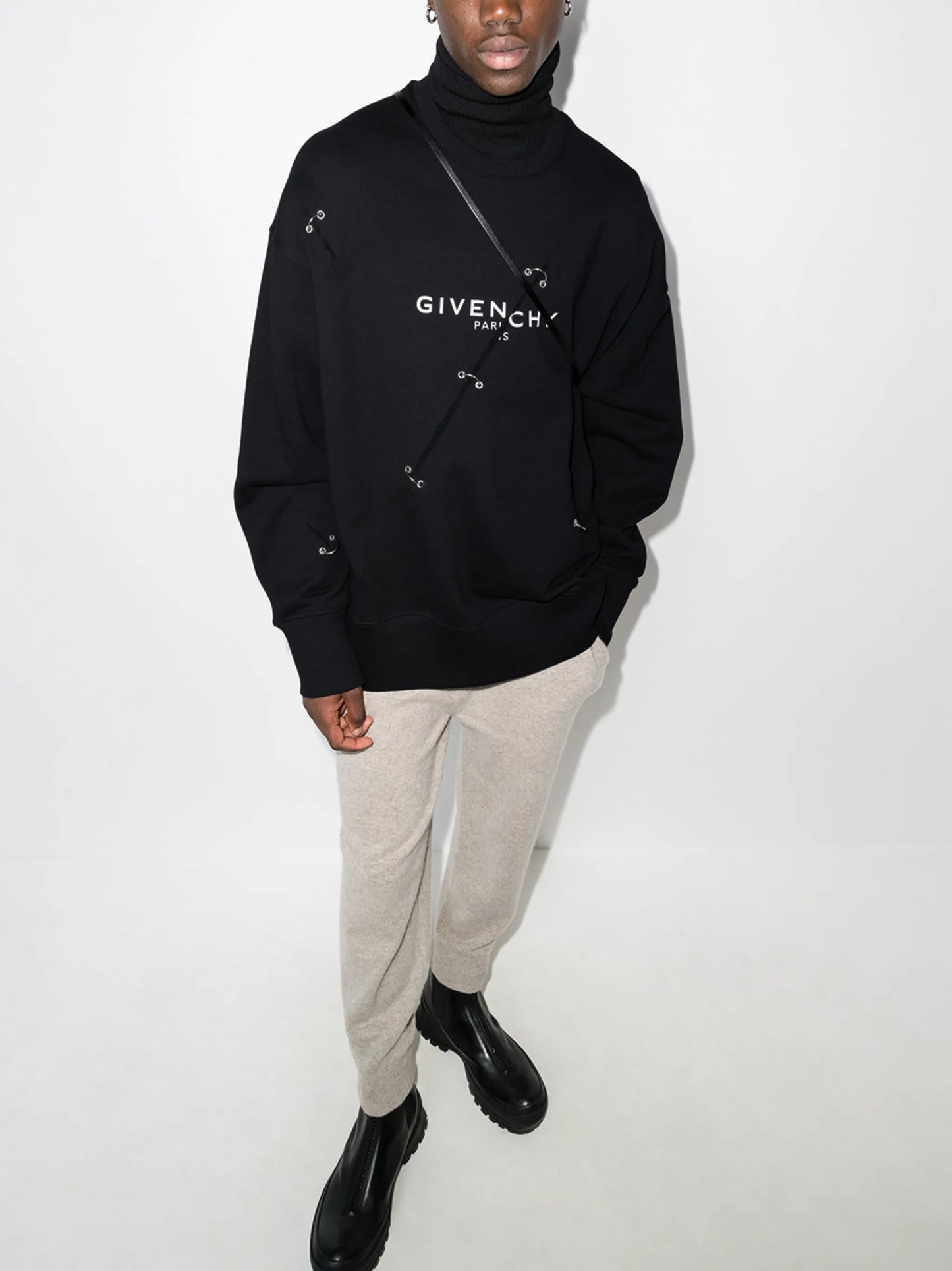 logo-print eyelet-detailing sweatshirt