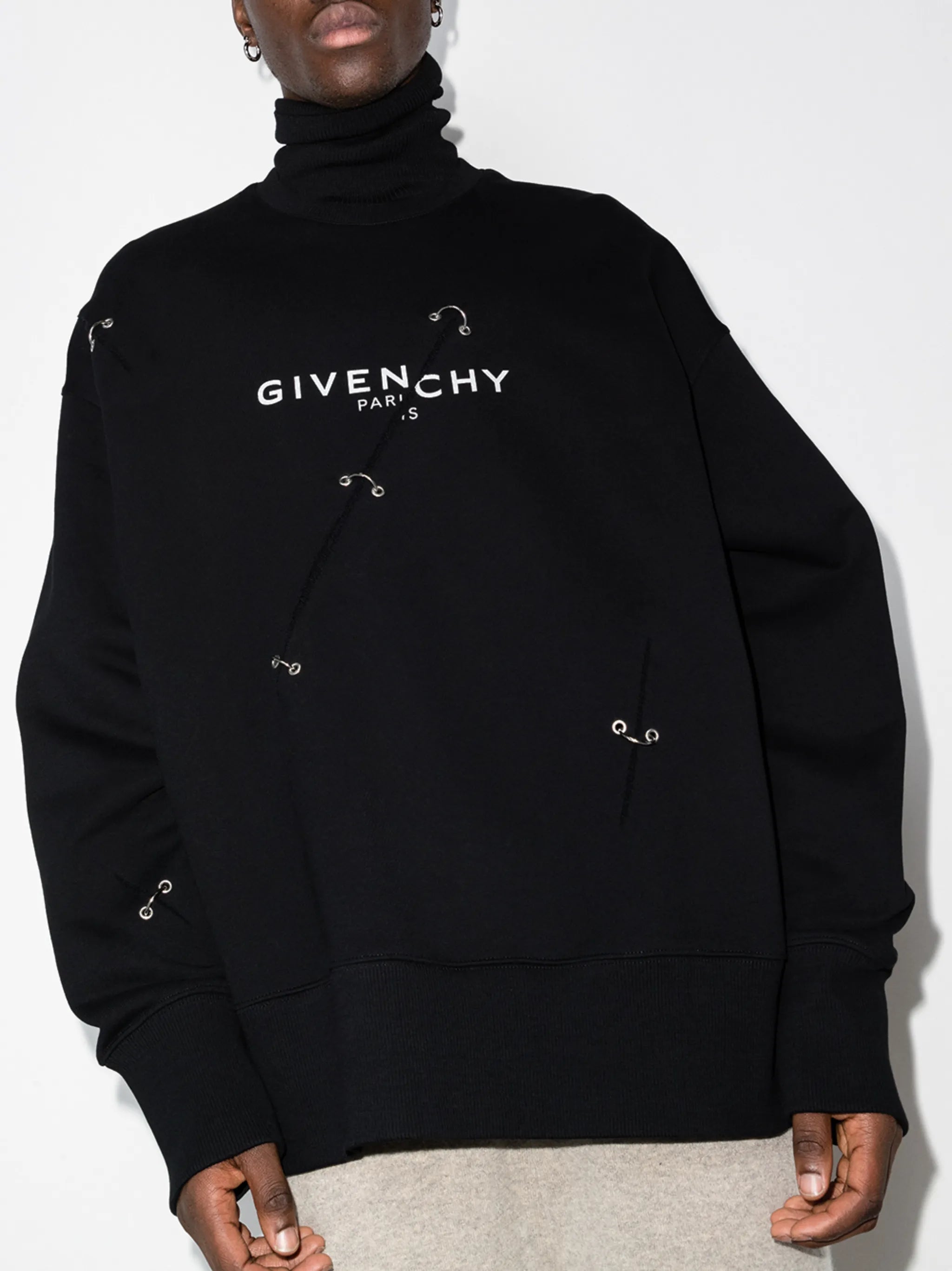logo-print eyelet-detailing sweatshirt