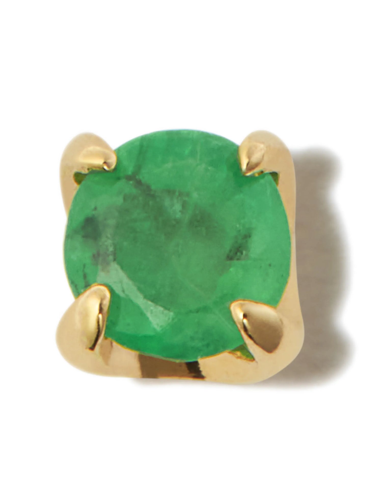 14kt yellow gold emerald stud single earring