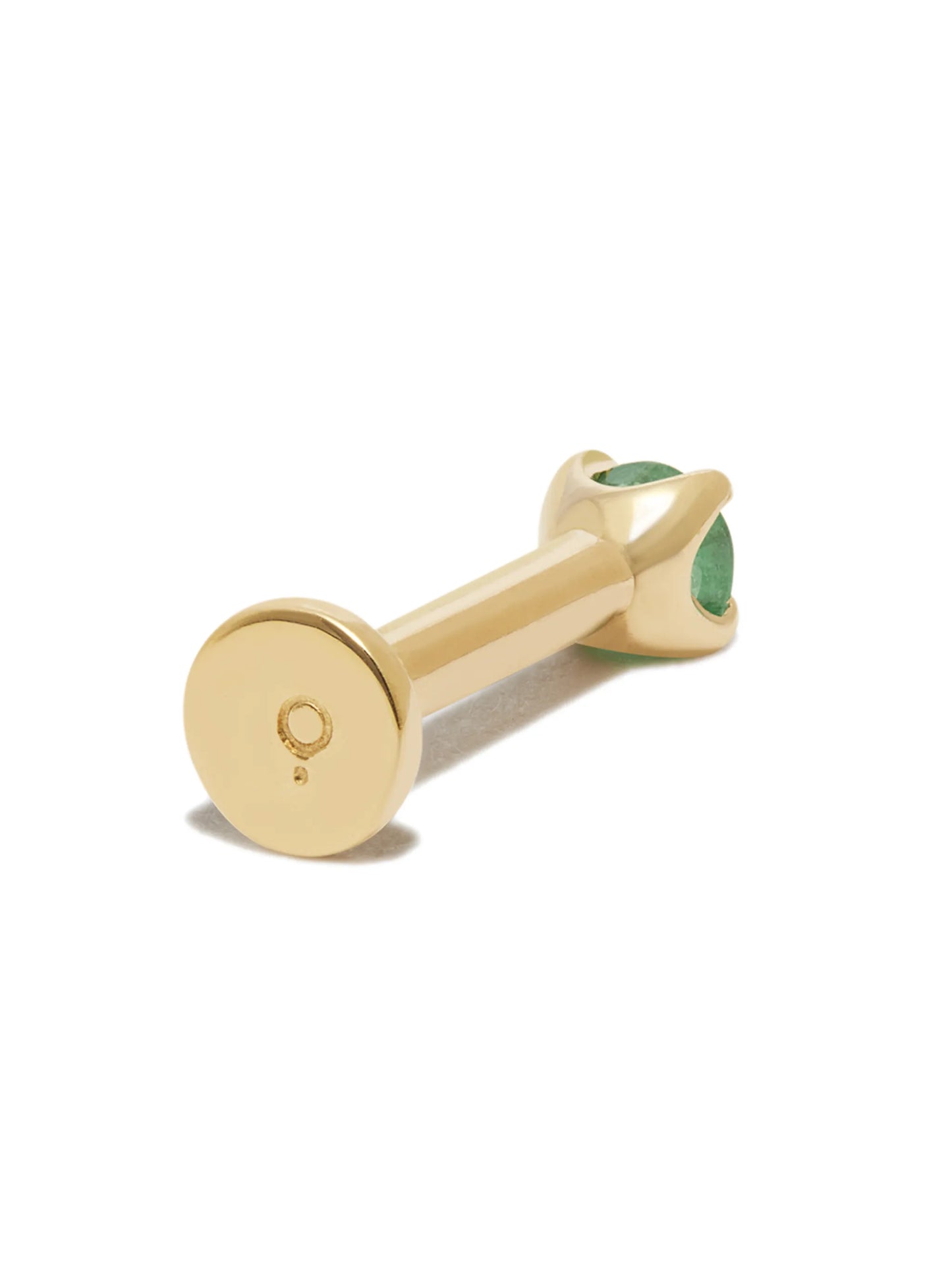14kt yellow gold emerald stud single earring