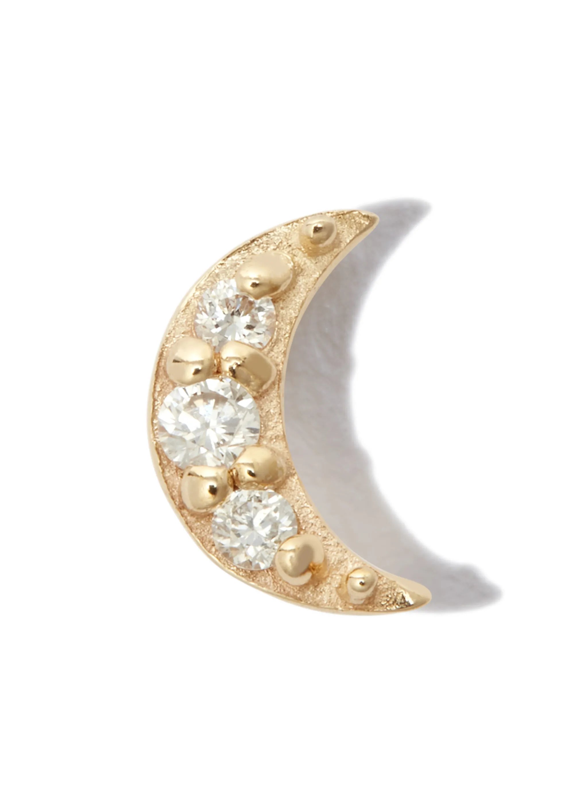 14K yellow gold Moon stud earring