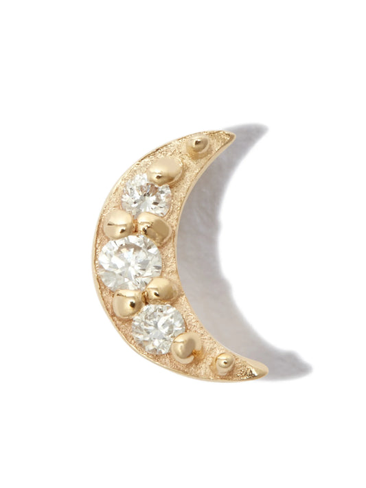 14K yellow gold Moon stud earring
