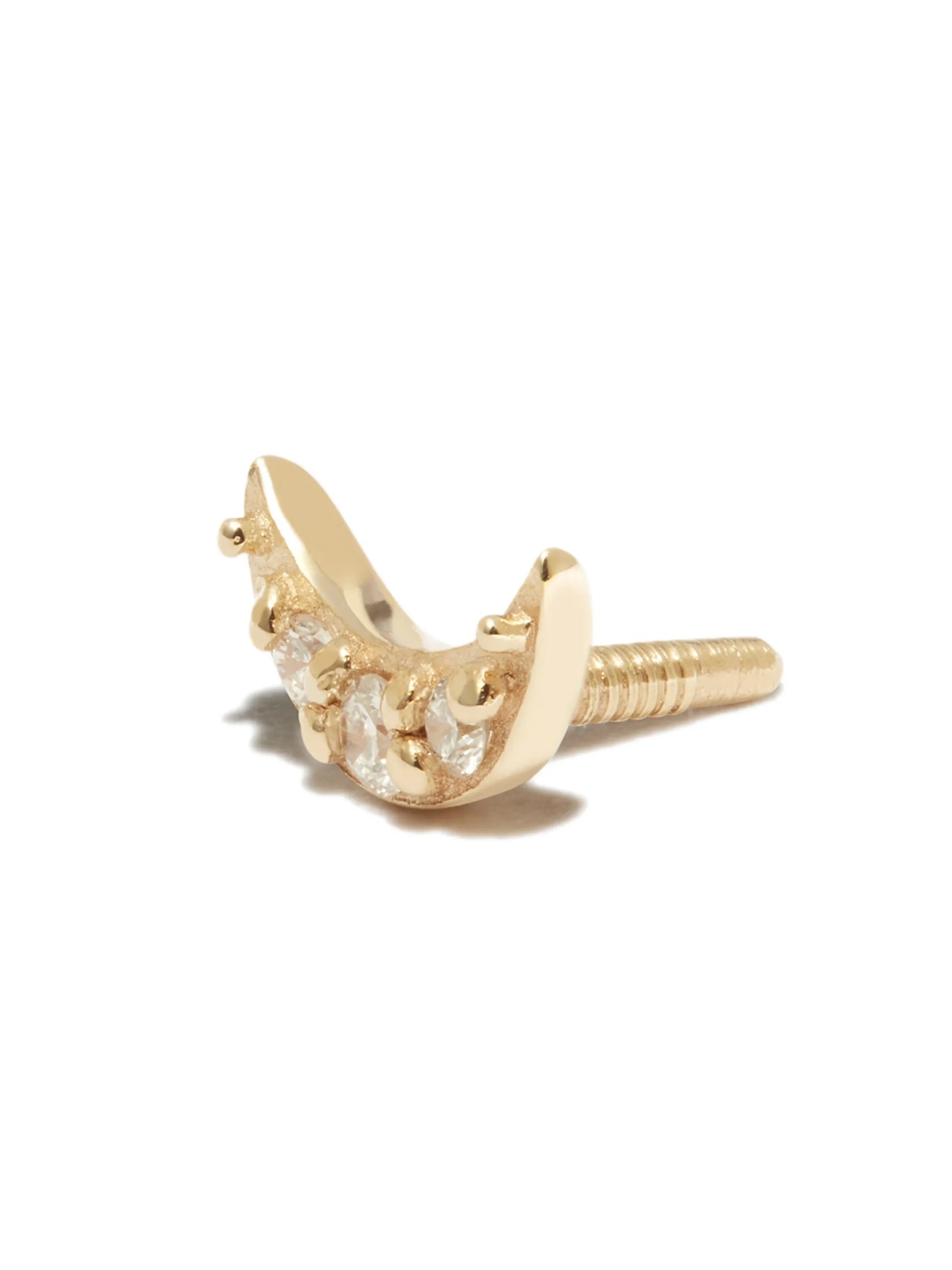 14K yellow gold Moon stud earring