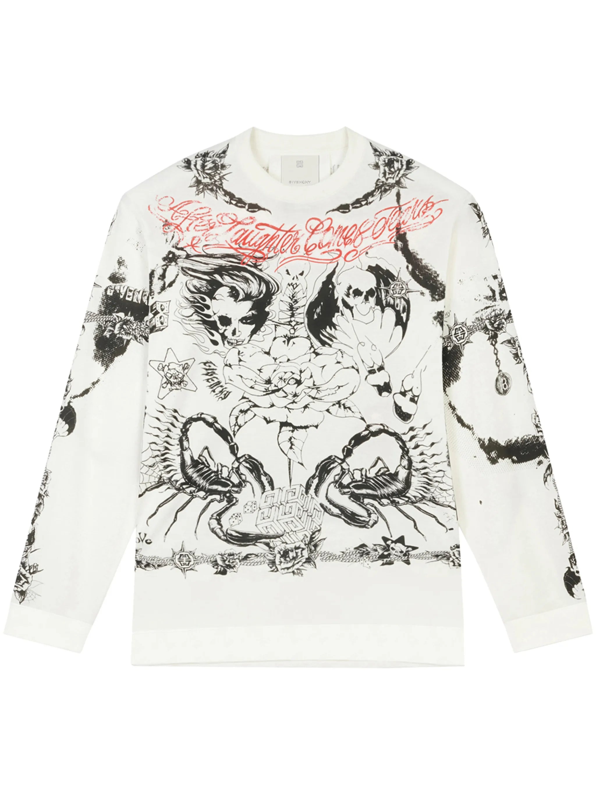 tattoo-print crew-neck sweatshirt