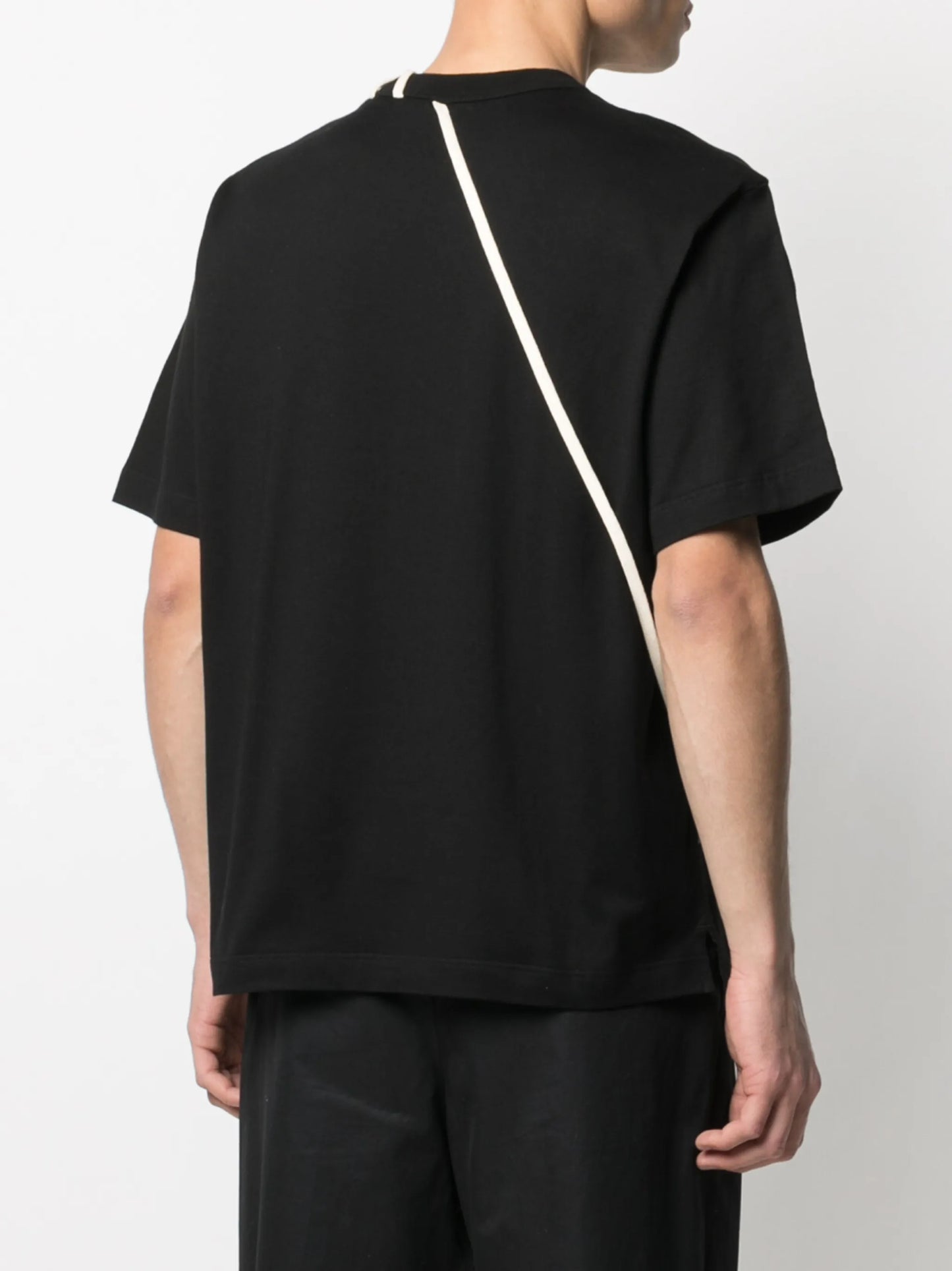 contrasting lace cotton T-shirt