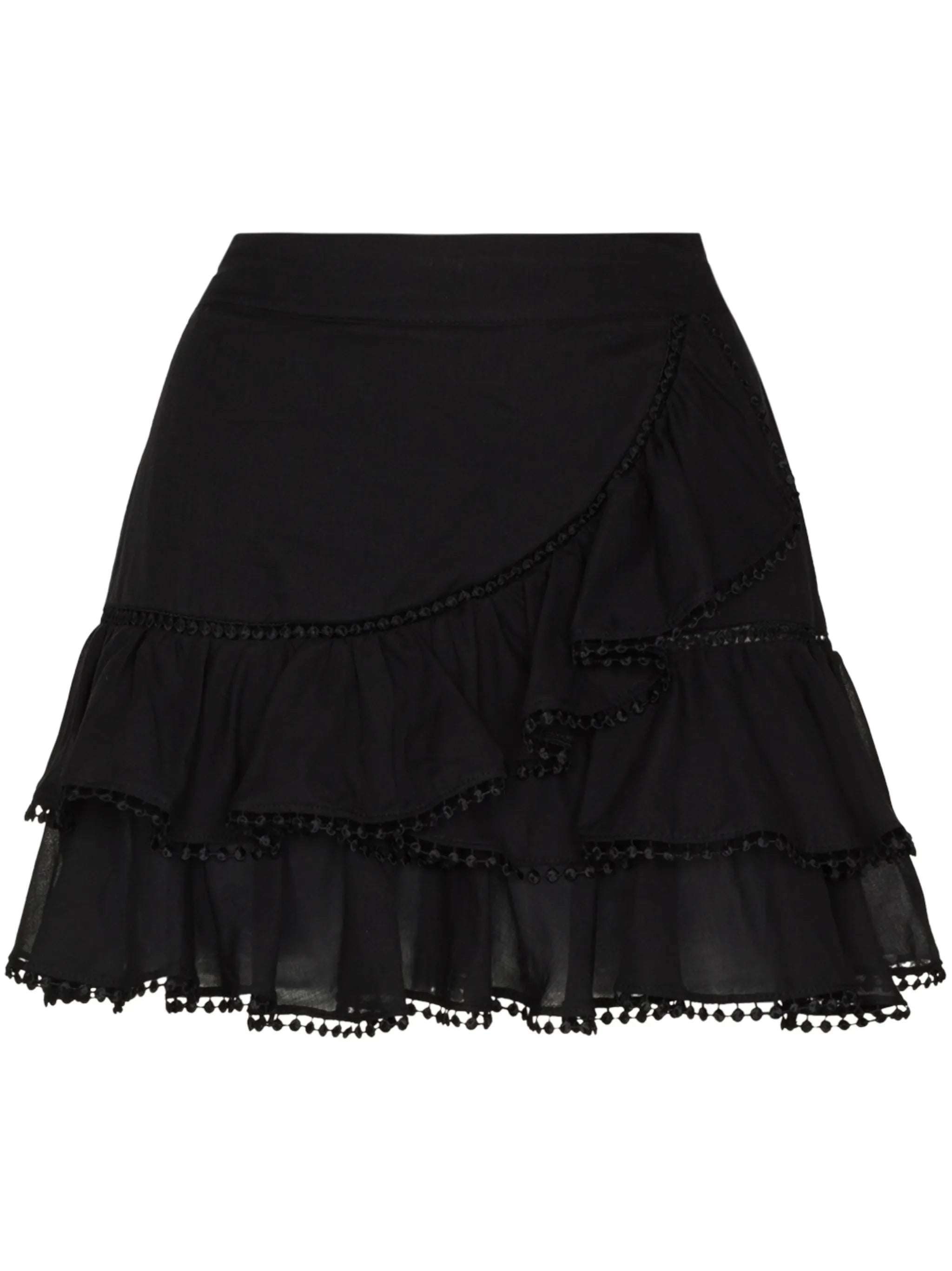 ruffled mini skirt