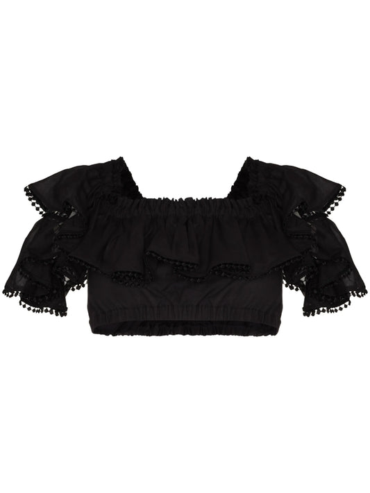 Cata off-shoulder cropped top