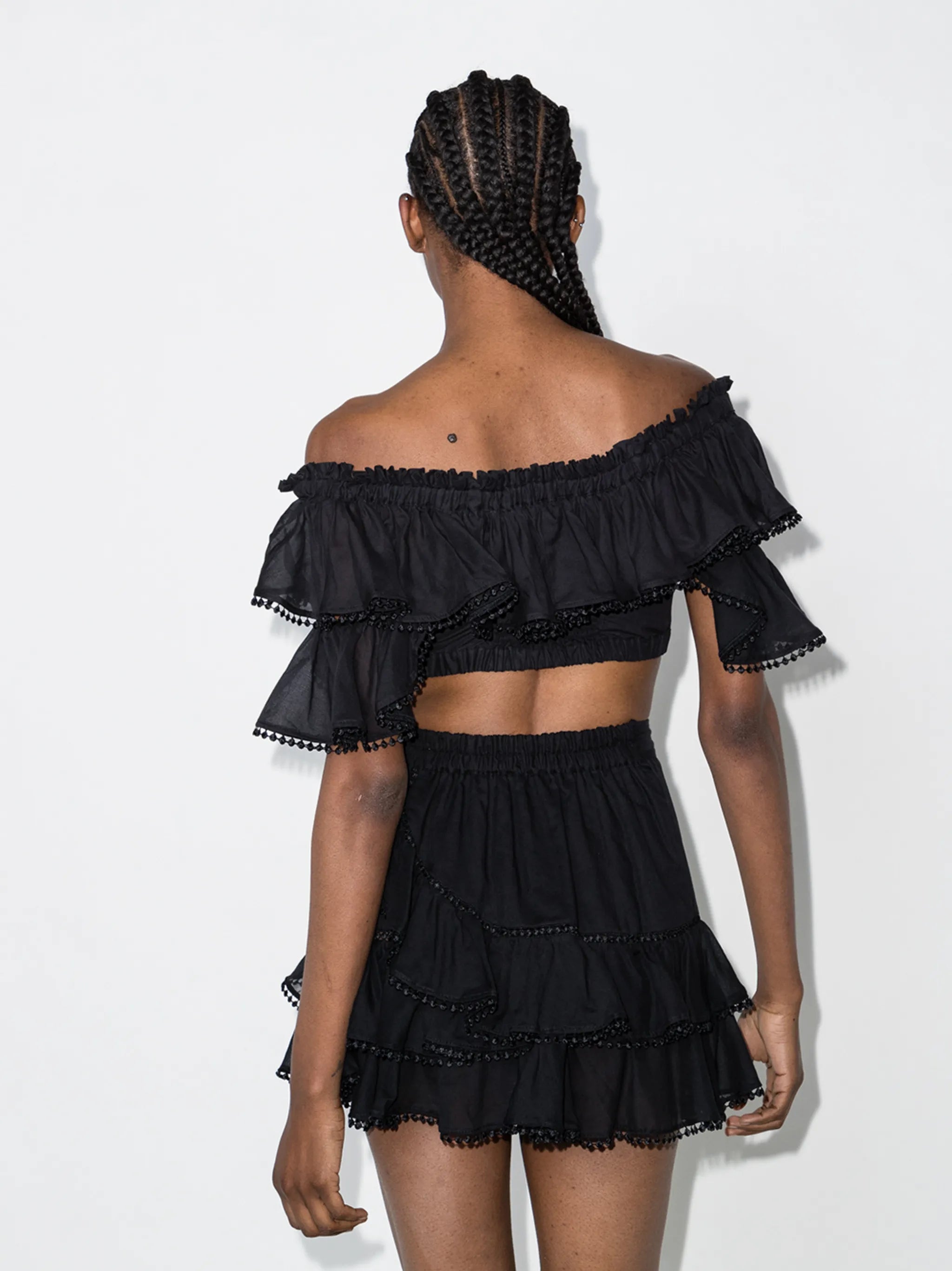 Cata off-shoulder cropped top