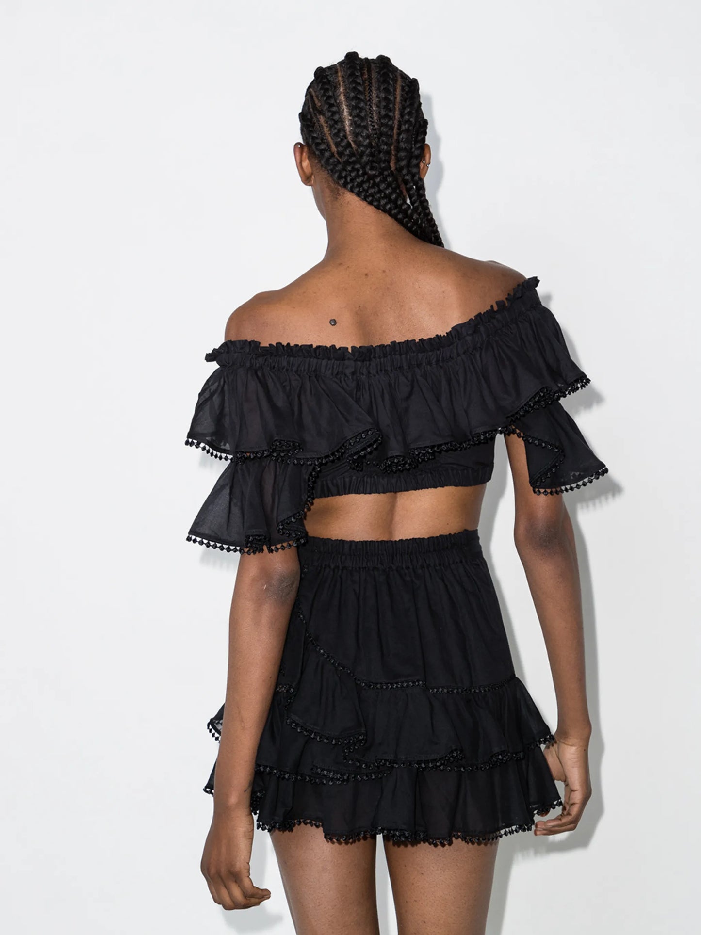 Cata off-shoulder cropped top