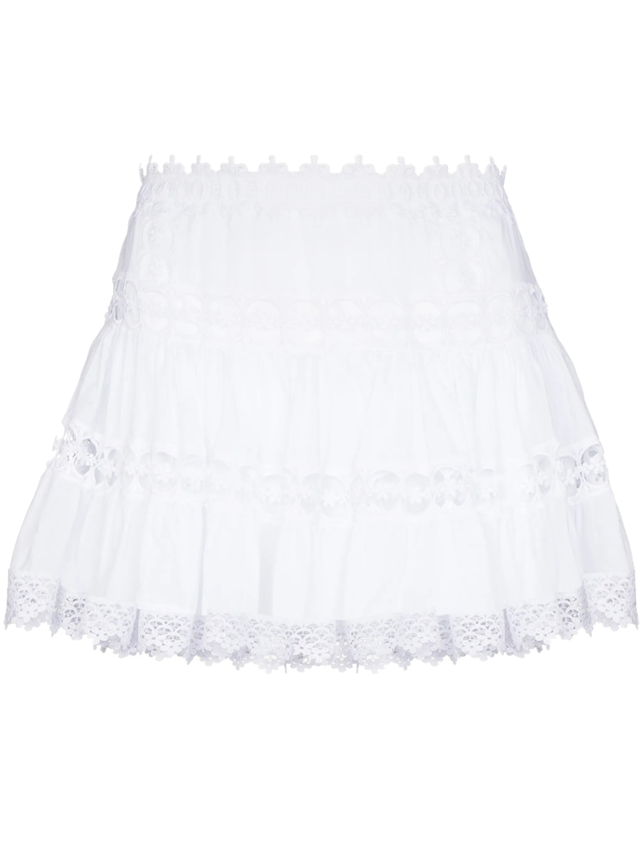 Greta lace-insert miniskirt