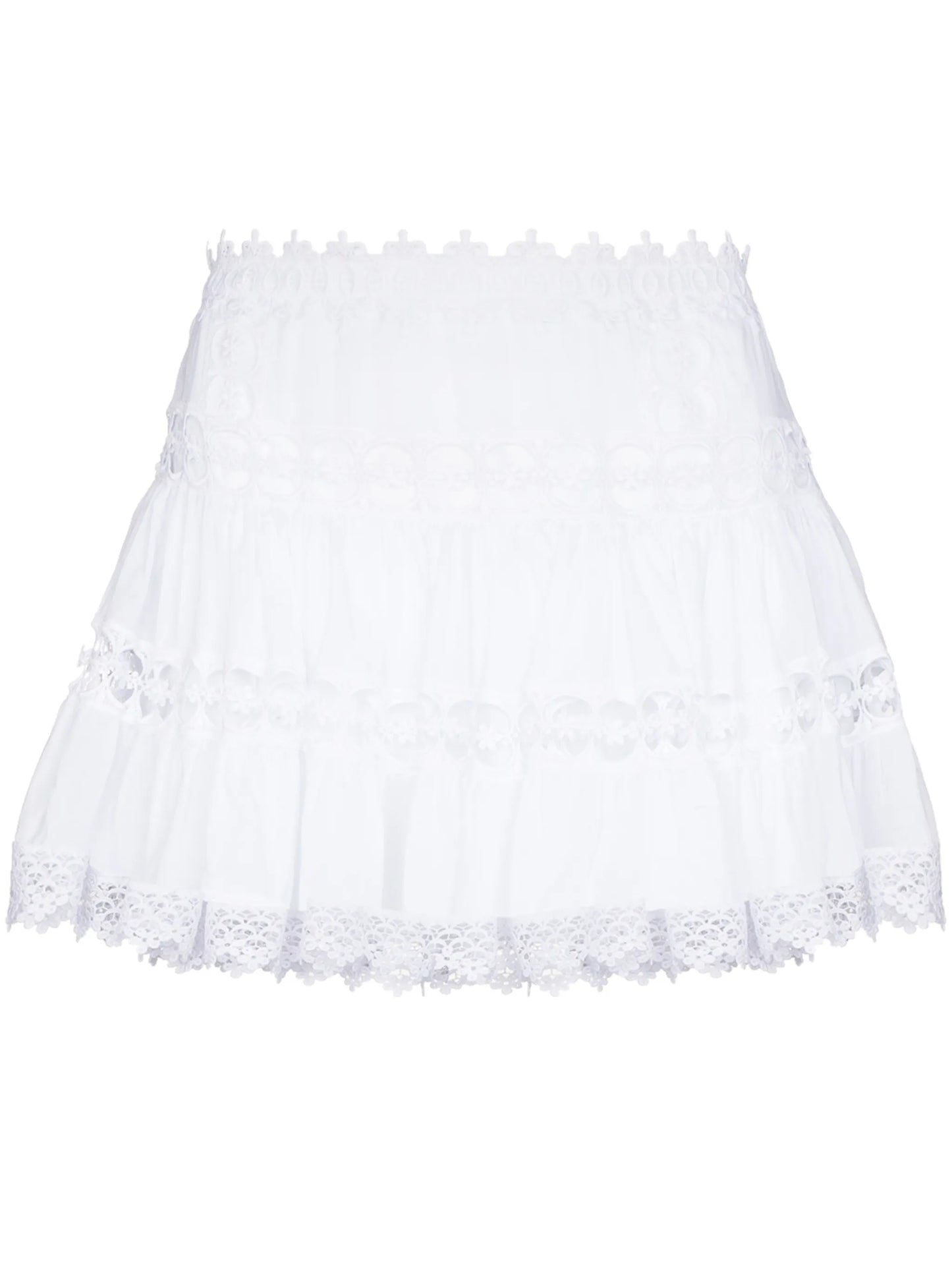 Greta lace-insert miniskirt