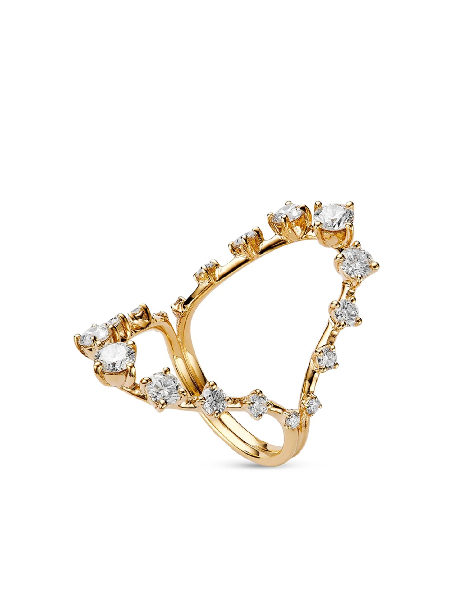 18kt yellow gold brilliant diamond open ring