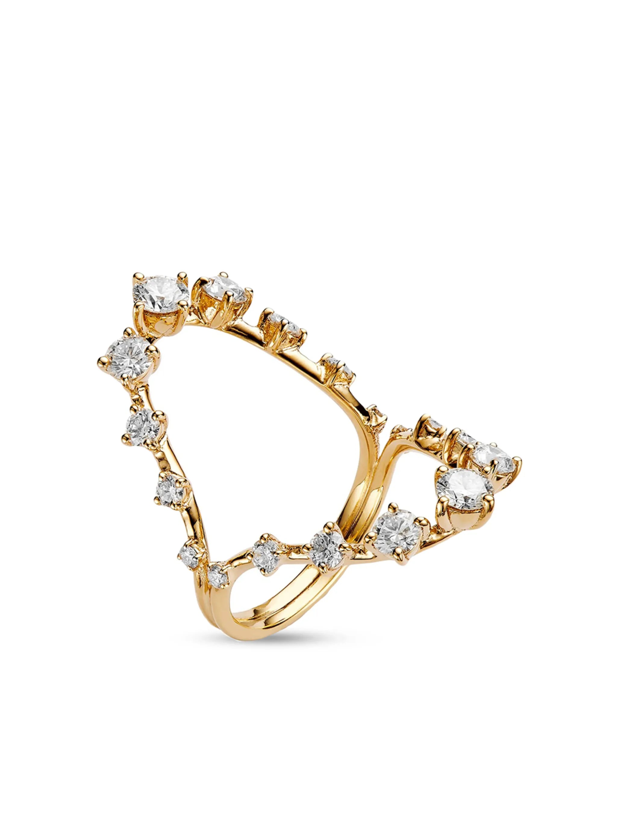 18kt yellow gold brilliant diamond open ring