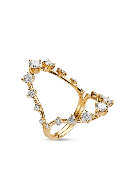 18kt yellow gold brilliant diamond open ring