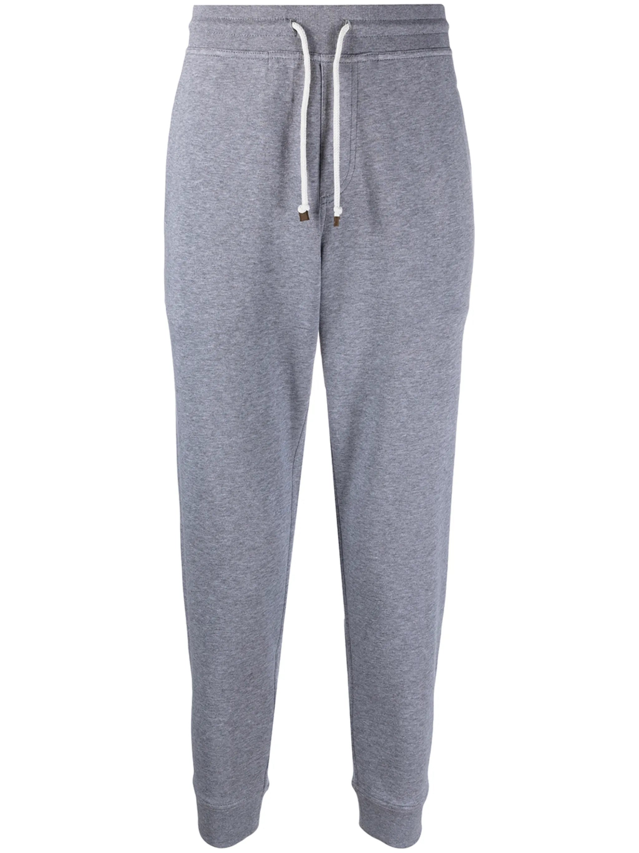 tapered cotton-blend trousers