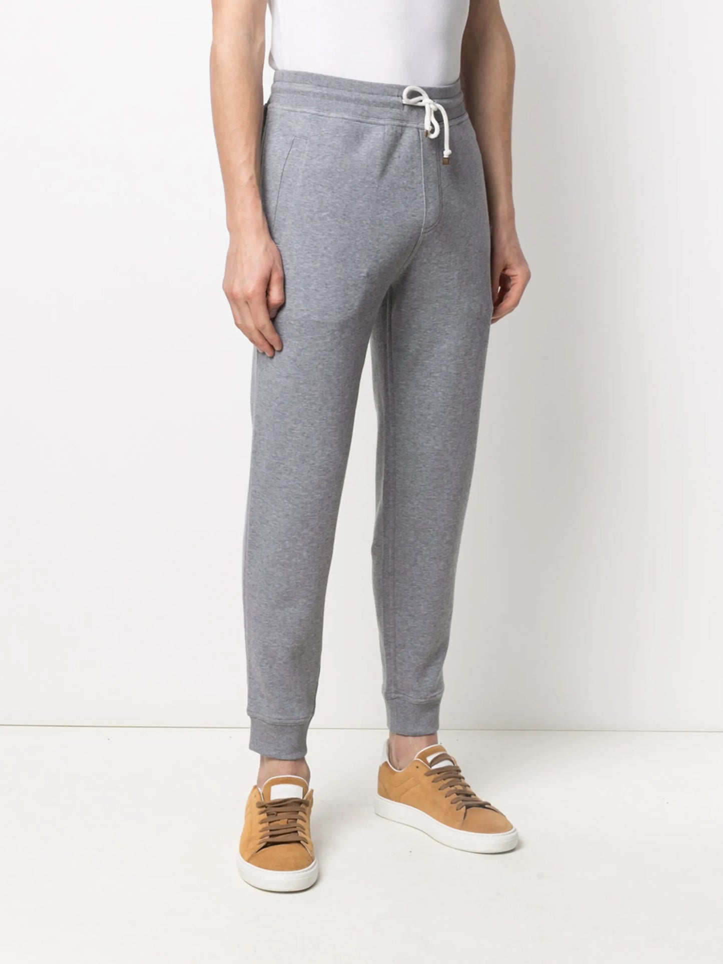 tapered cotton-blend trousers