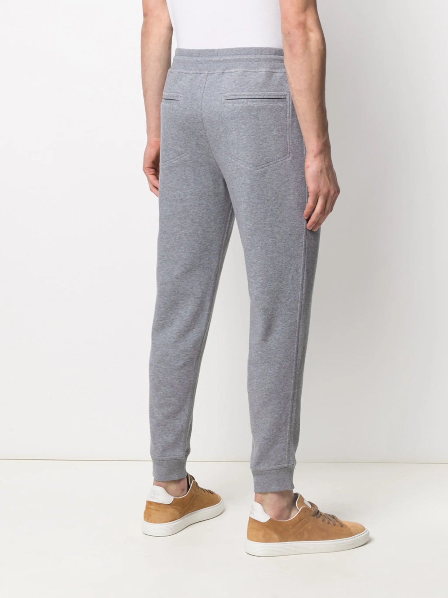 tapered cotton-blend trousers