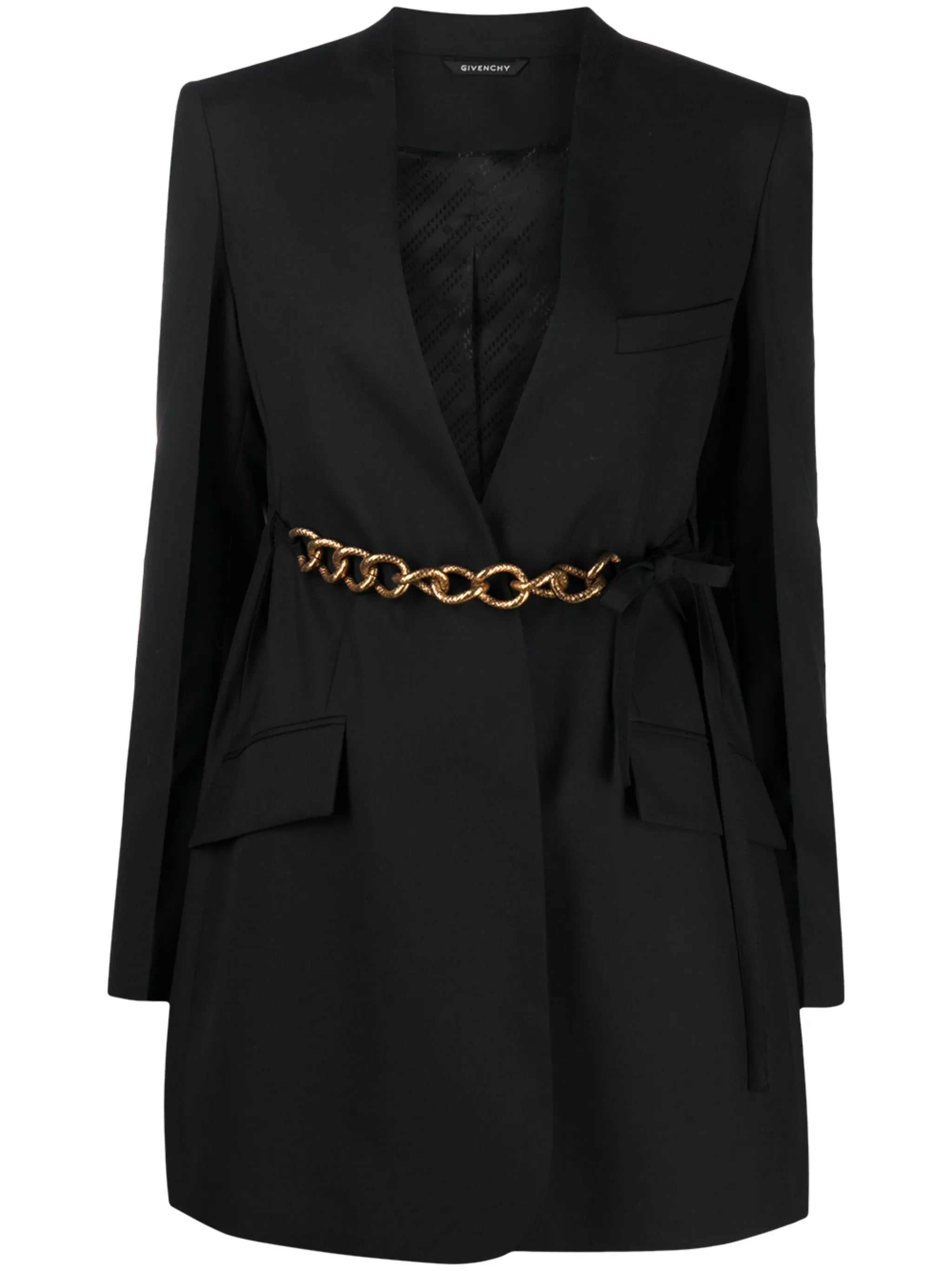 belted chain blazer jacket
