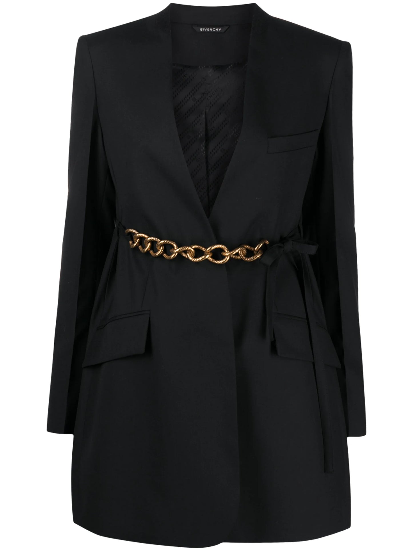 belted chain blazer jacket