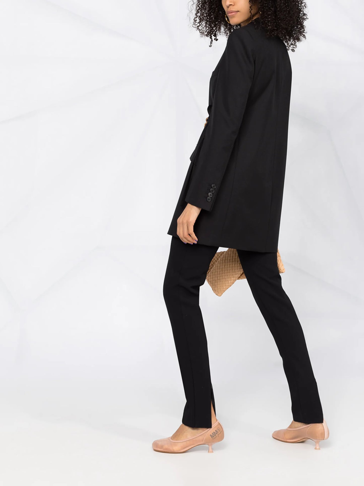 belted chain blazer jacket