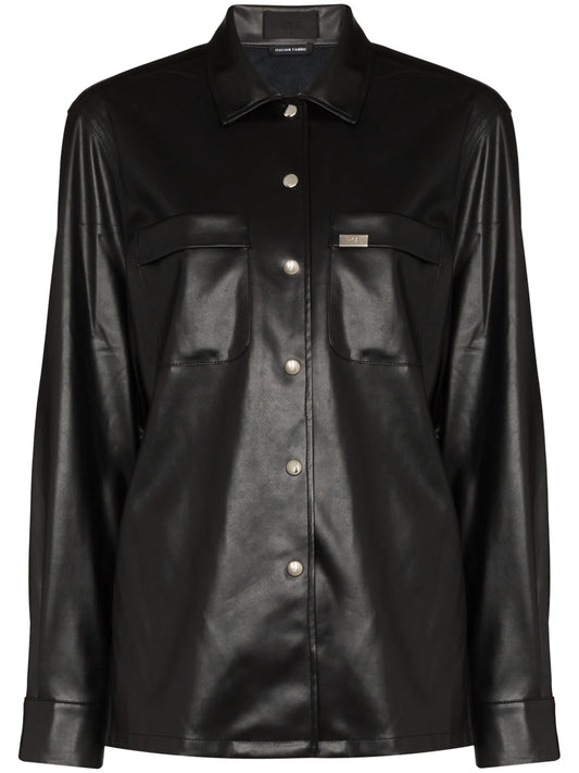 Barry faux-leather shirt