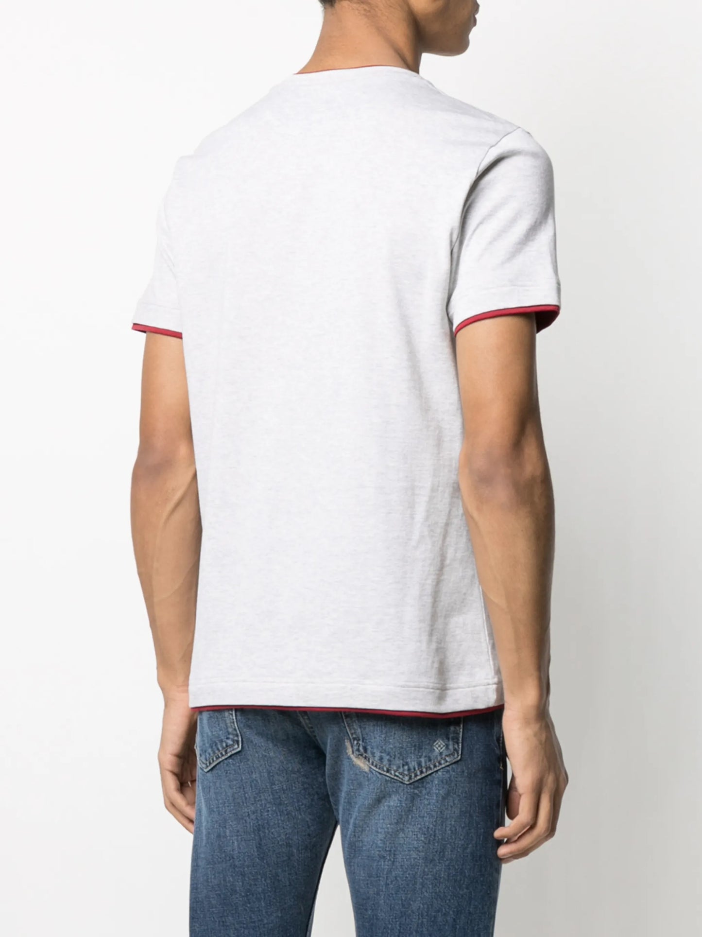 contrast-trim short-sleeve T-shirt