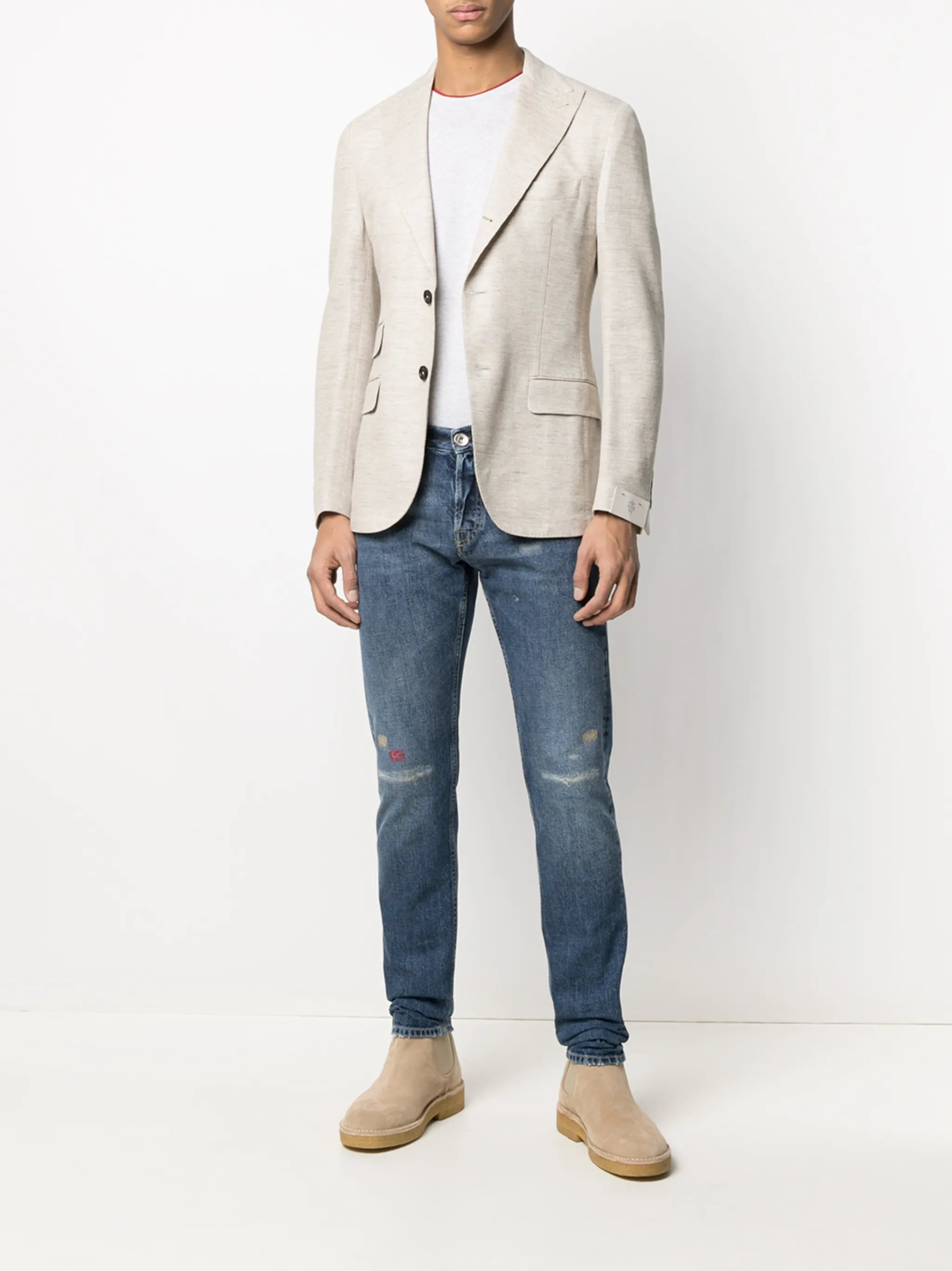 contrast-trim short-sleeve T-shirt