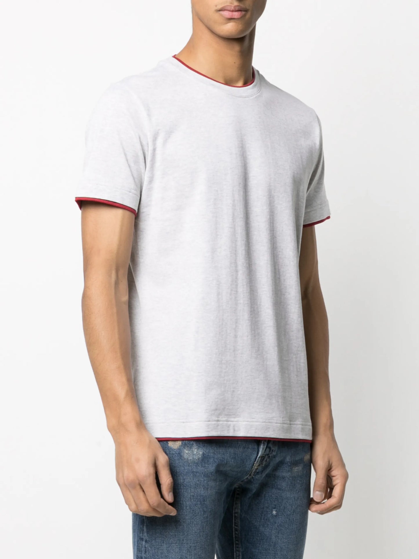 contrast-trim short-sleeve T-shirt