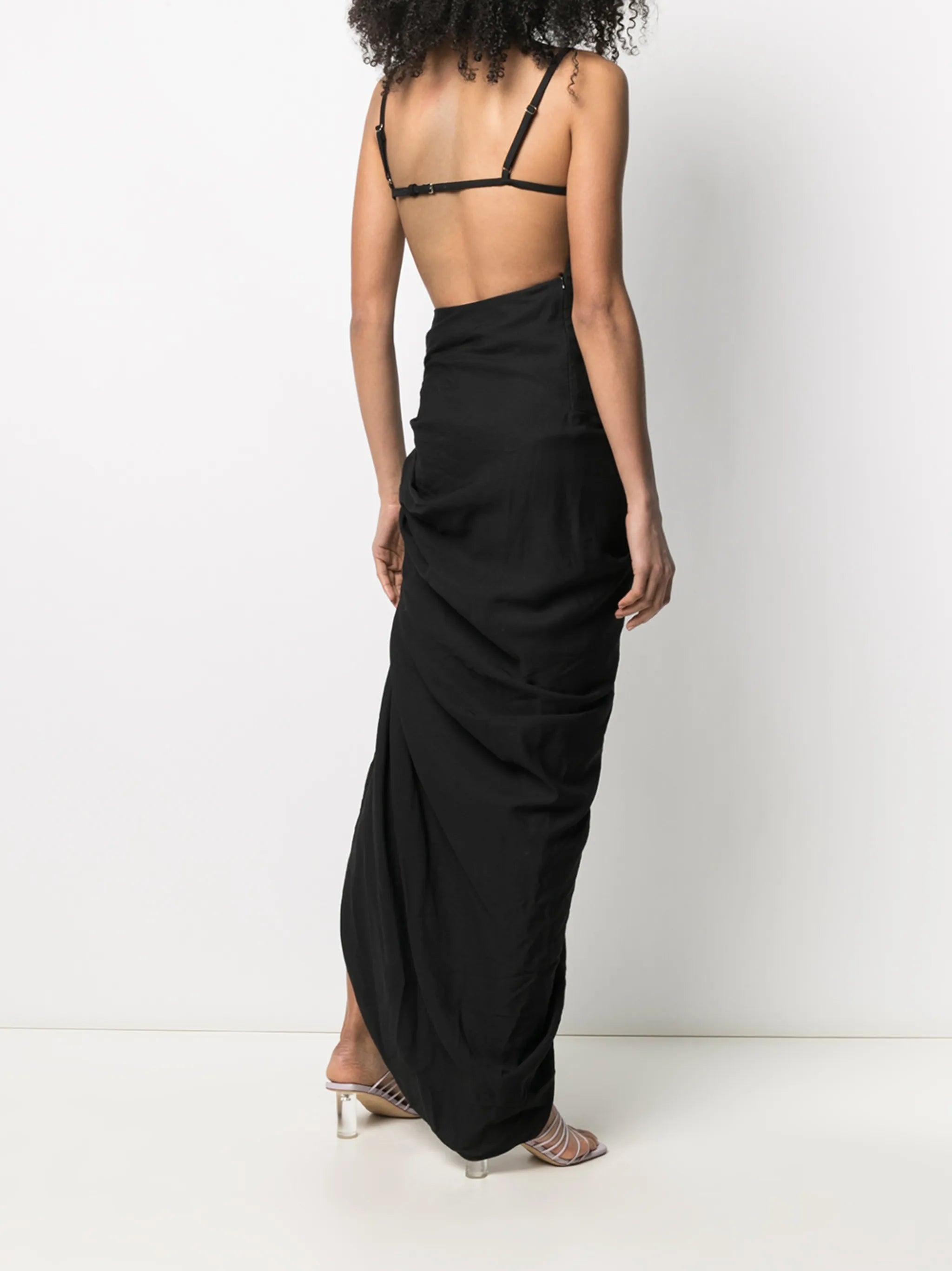 ruched evening gown