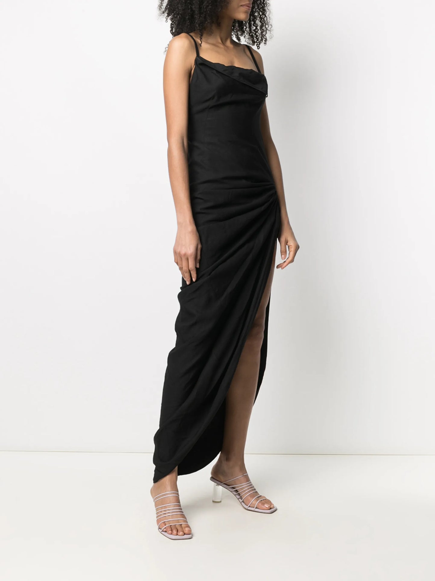 ruched evening gown