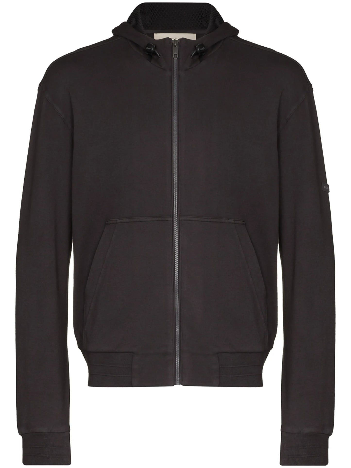 logo patch zipped hoodie