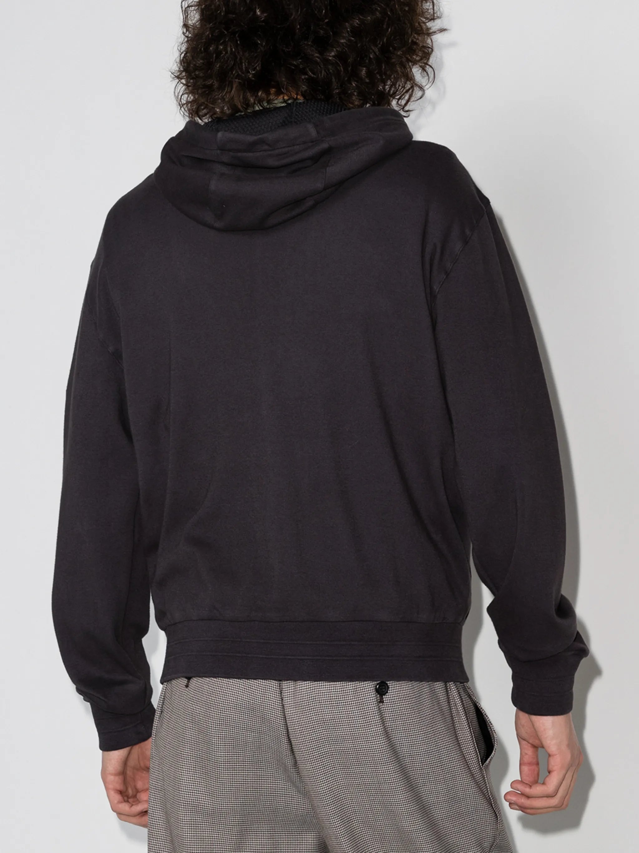 logo patch zipped hoodie