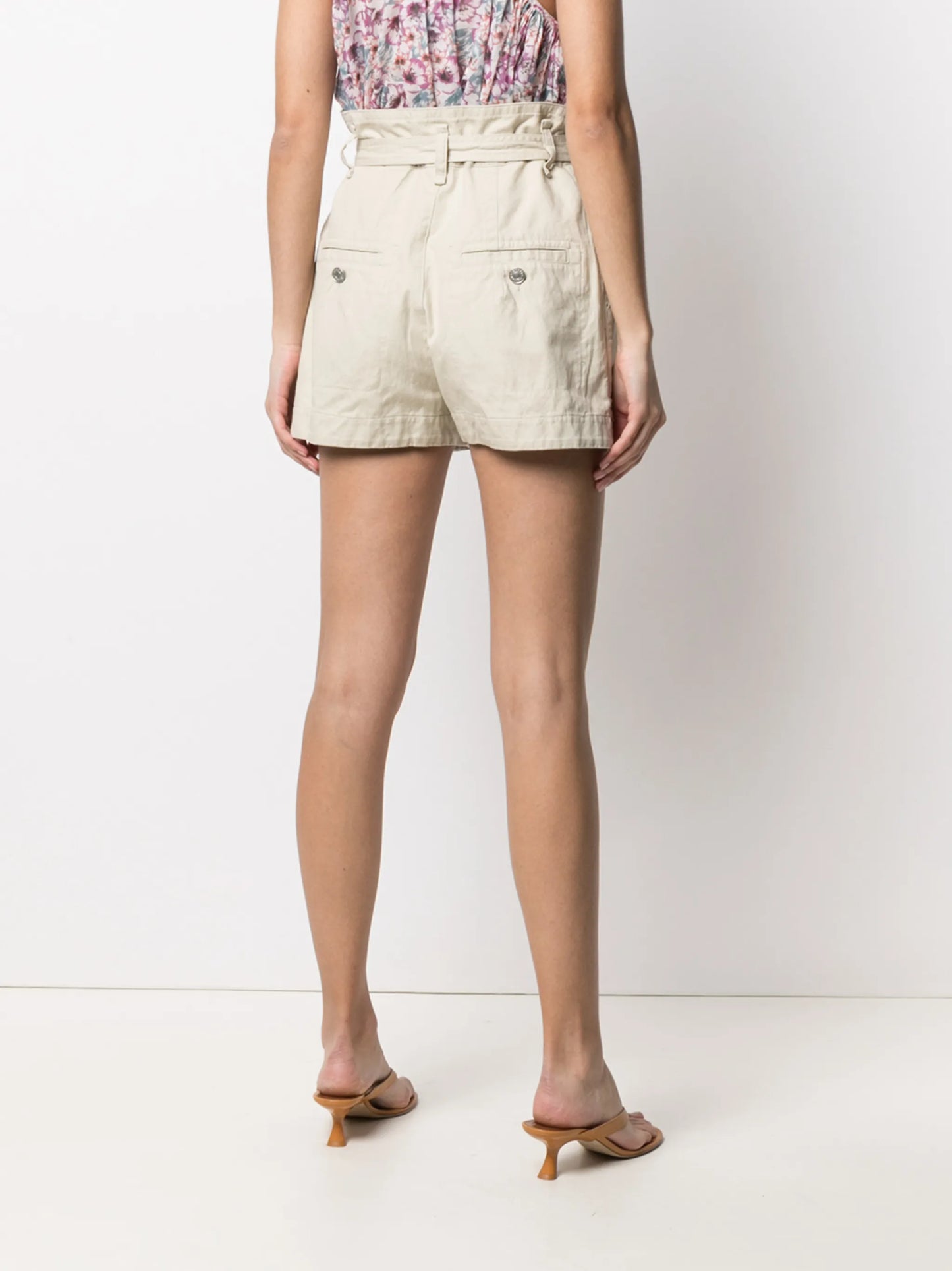 Parana high-waist belted shorts