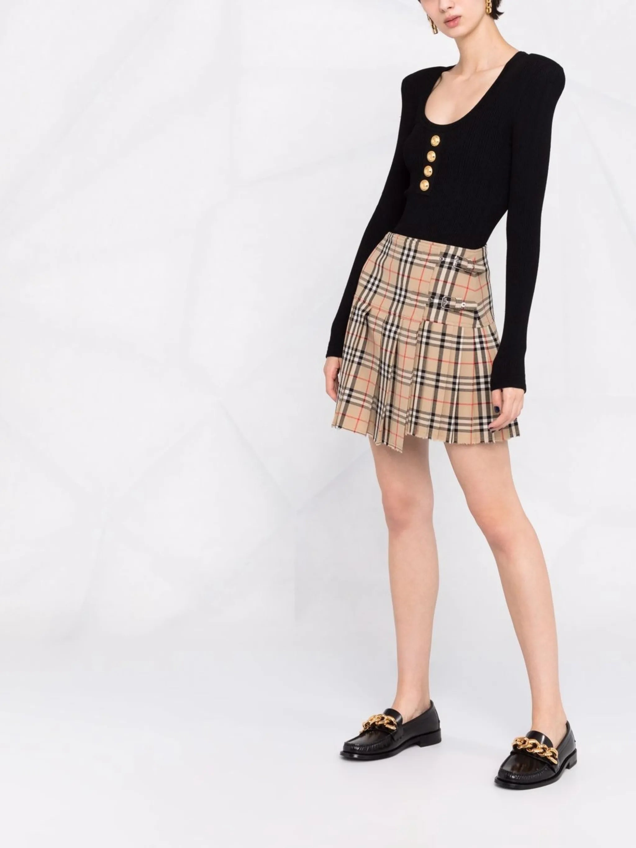 knitted long-sleeve bodysuit