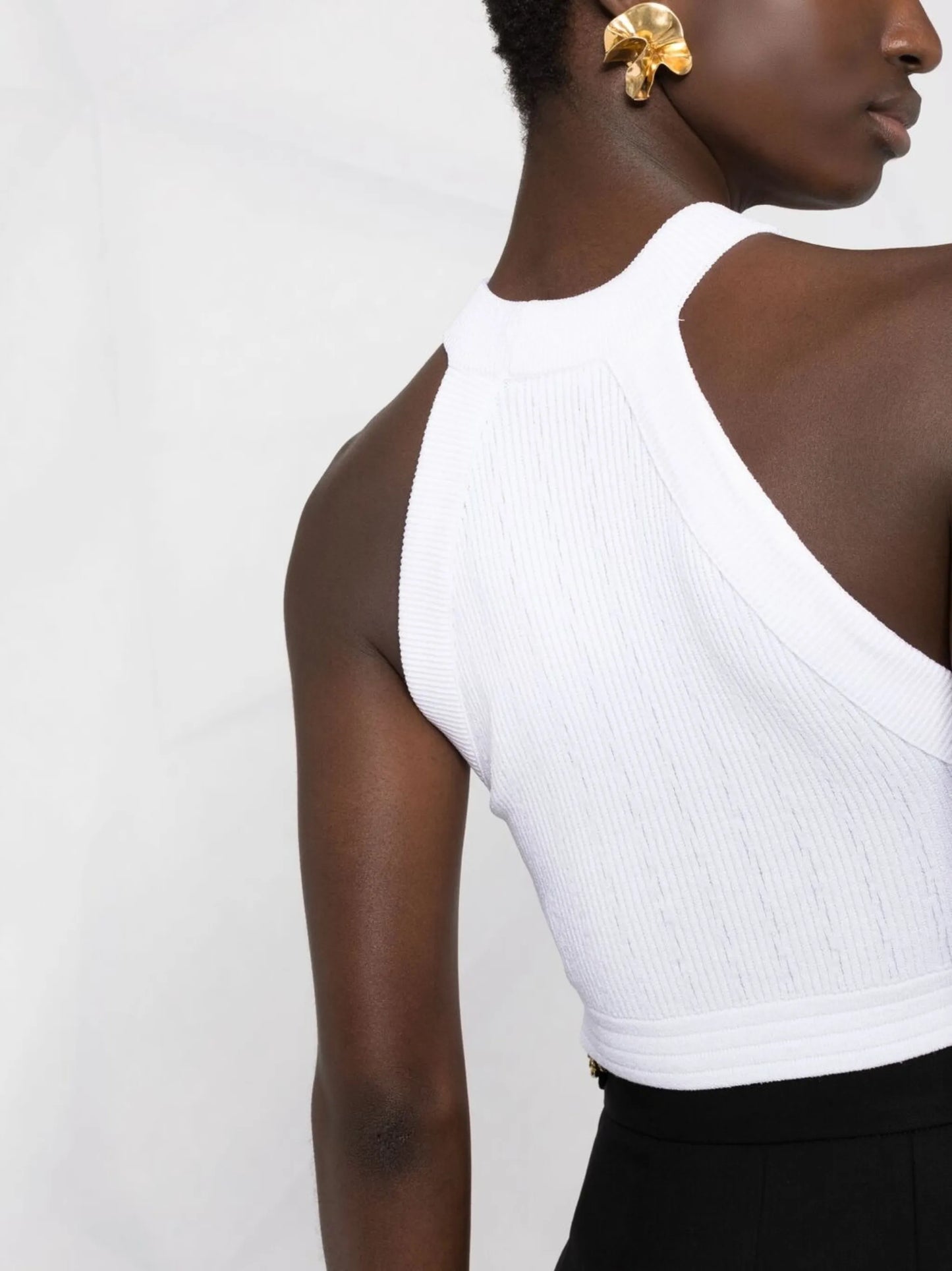 button-embellished halterneck top
