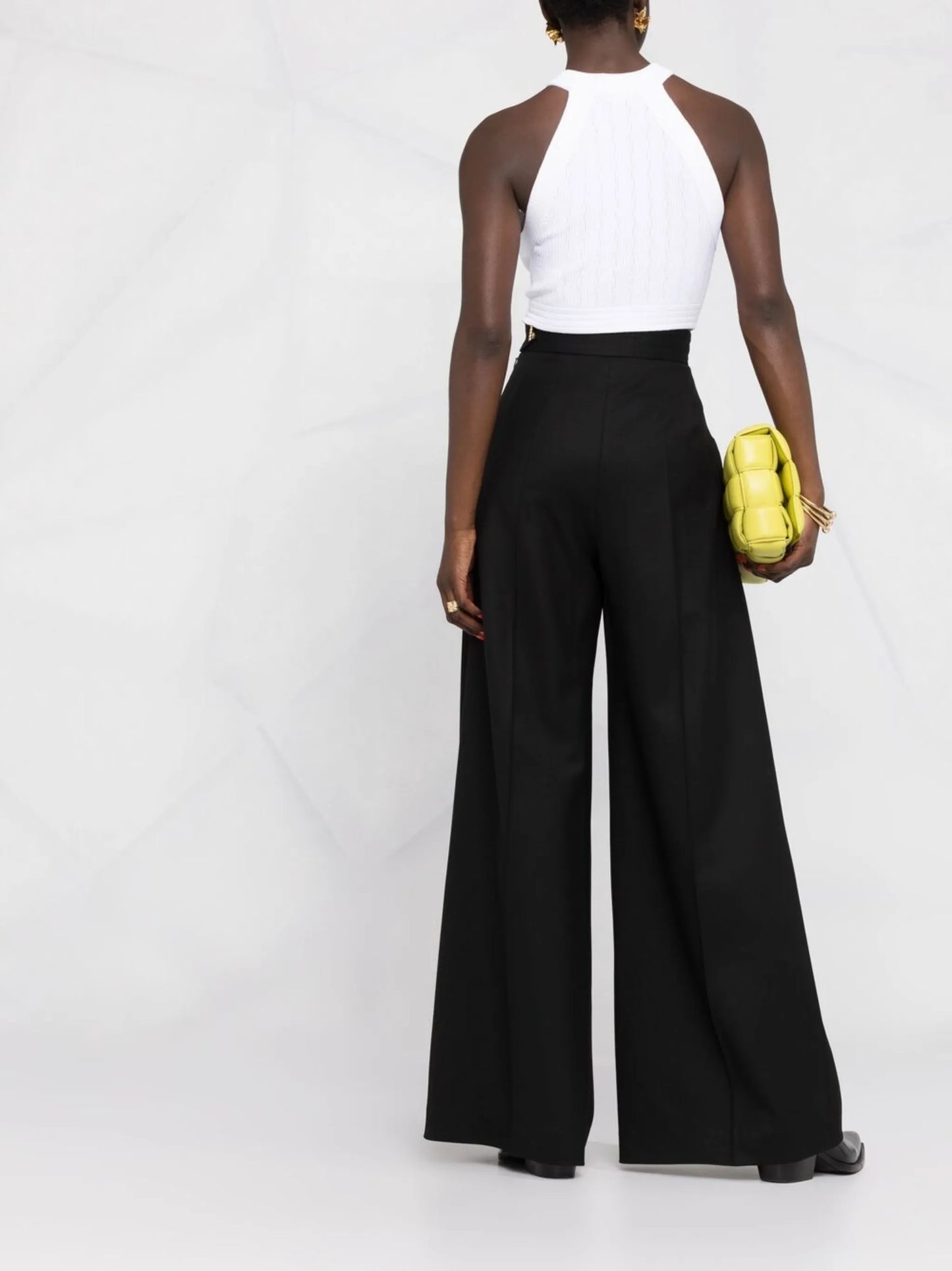 button-embellished halterneck top