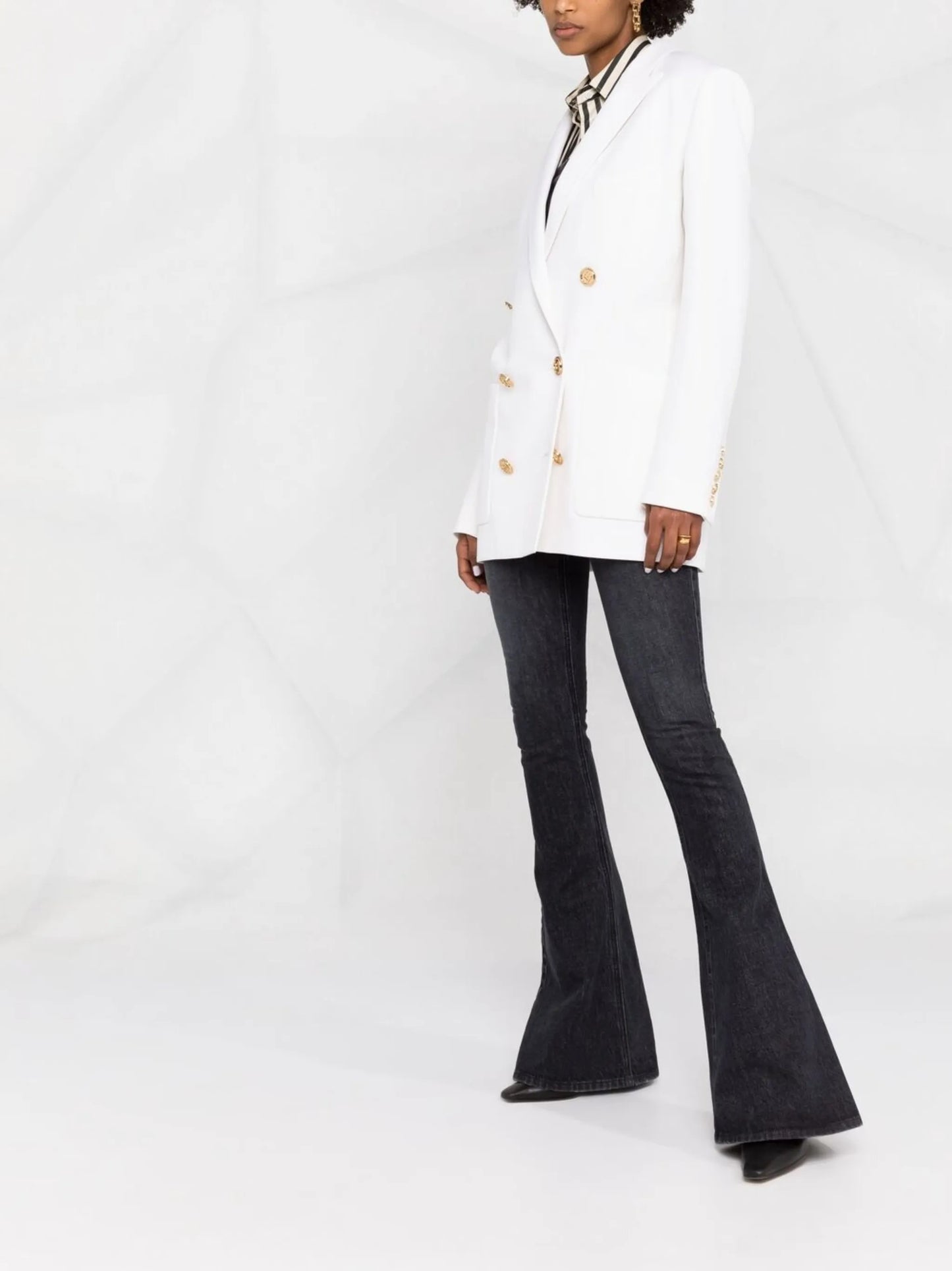 double-breasted twill blazer