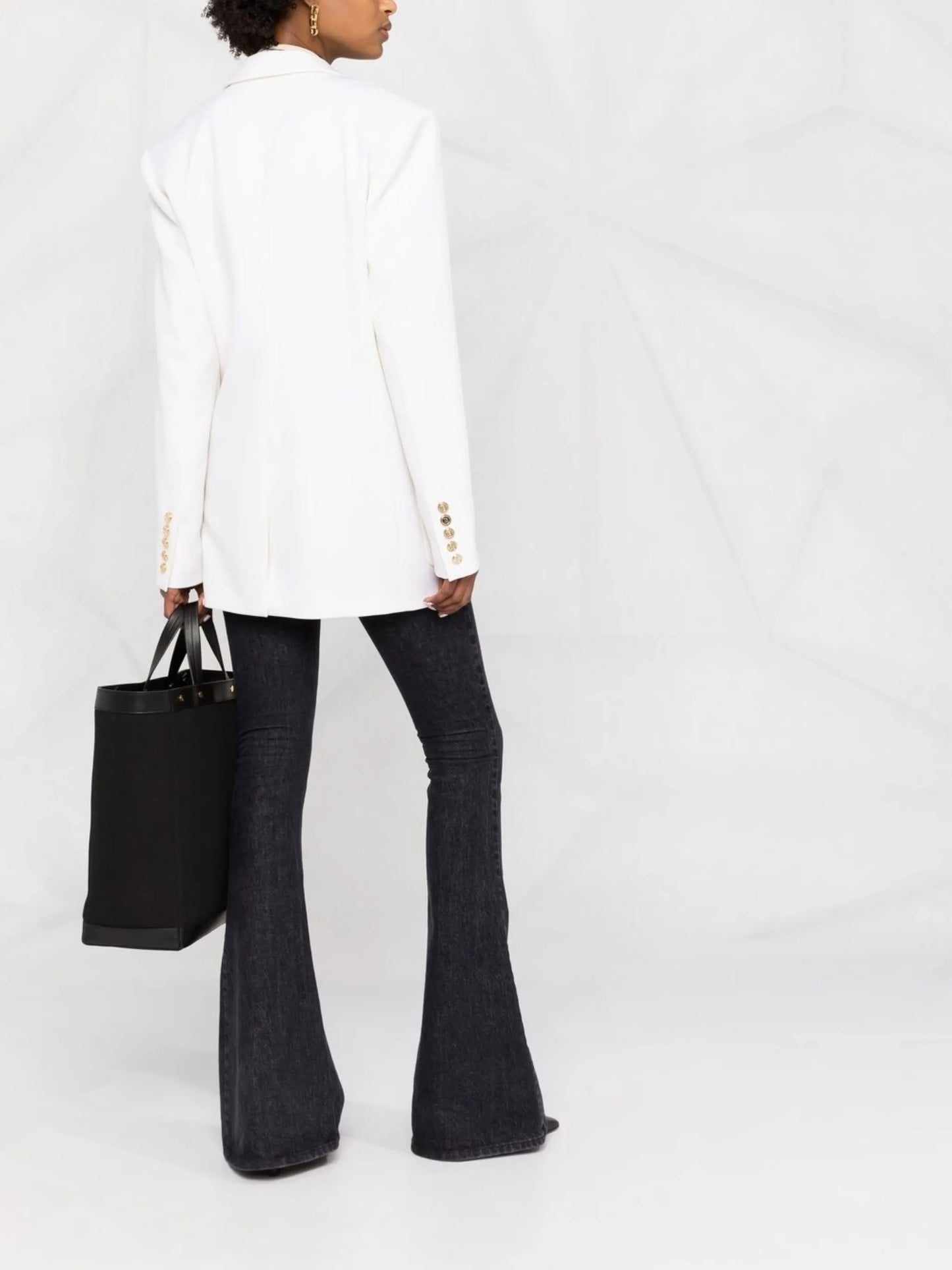double-breasted twill blazer