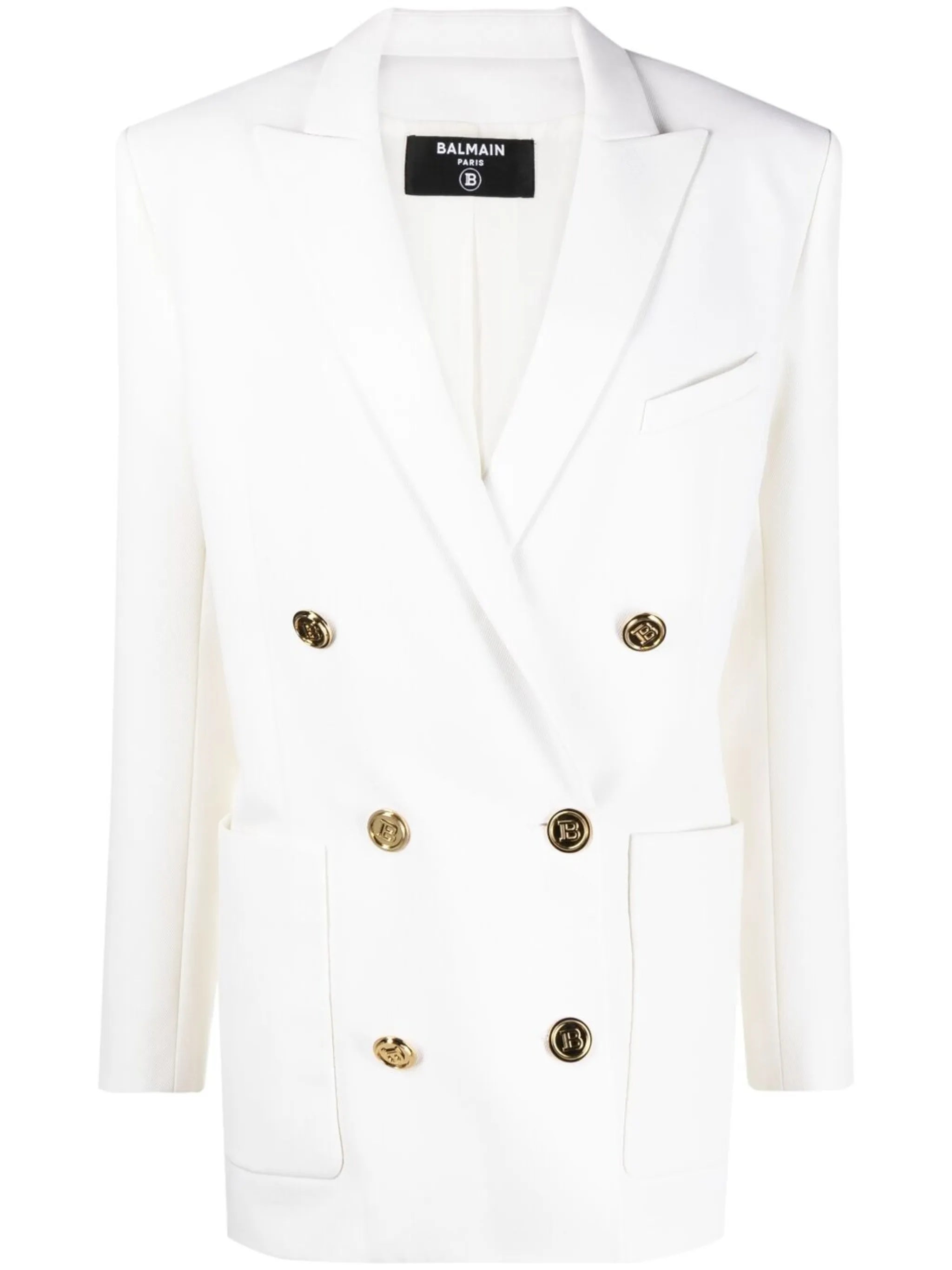 double-breasted twill blazer