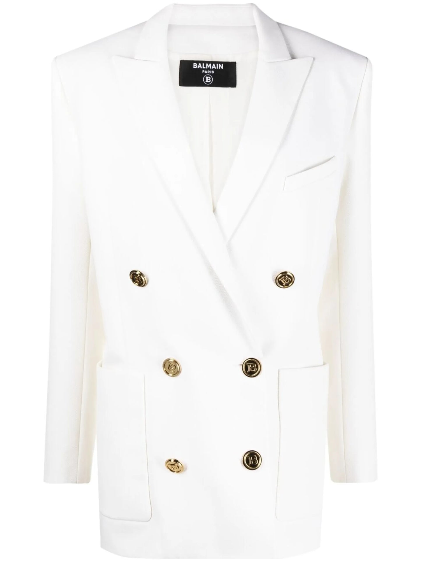 double-breasted twill blazer